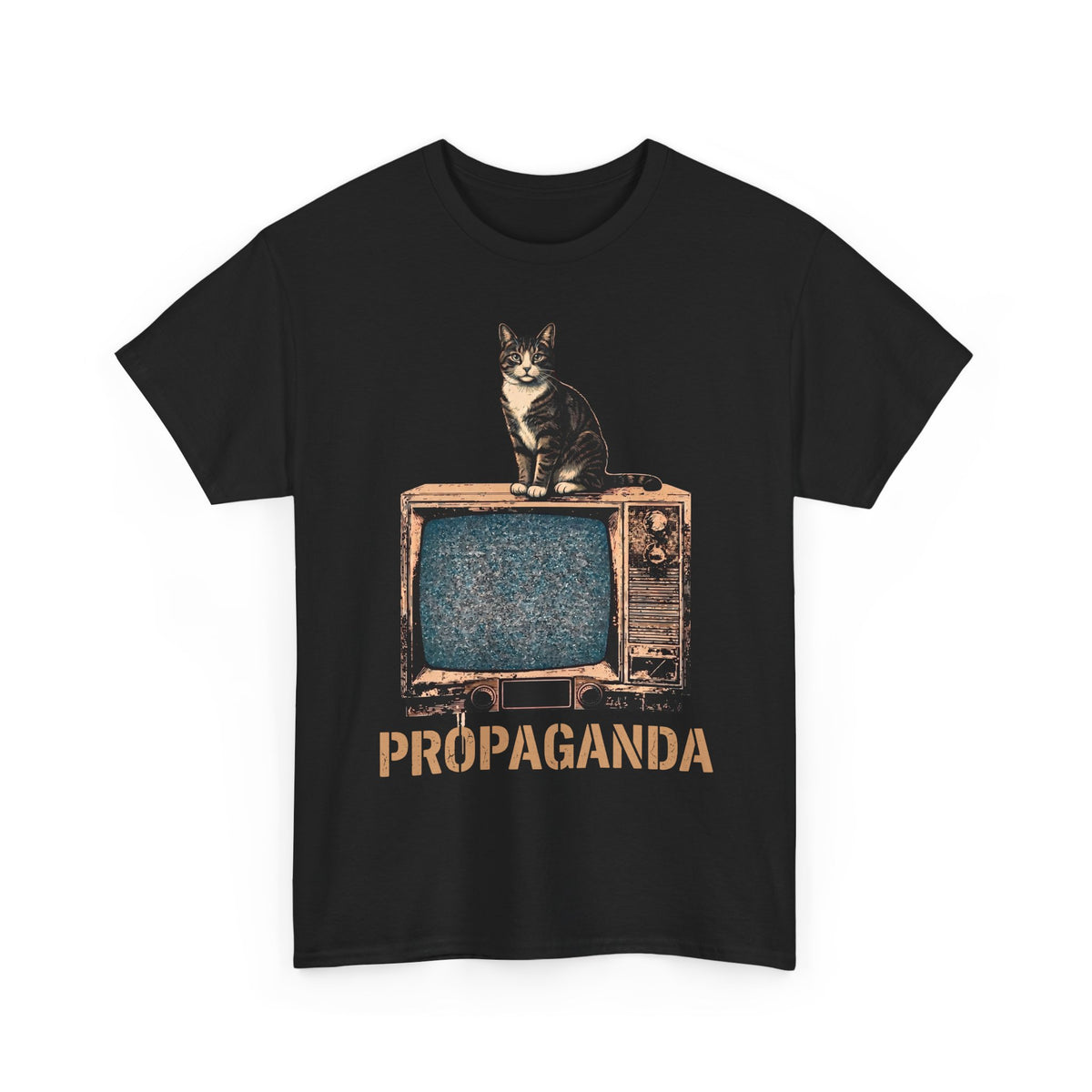 Propaganda Cat T-Shirt — Funny Retro Vintage TV Tabby Tee