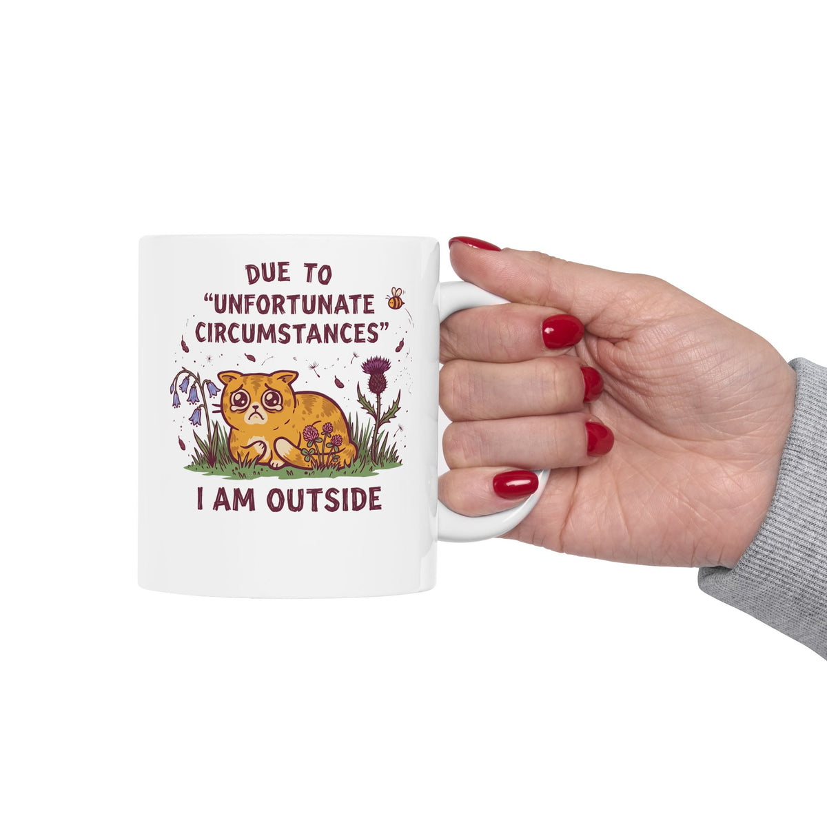 I'm Outside Funny Cat Ceramic Mug