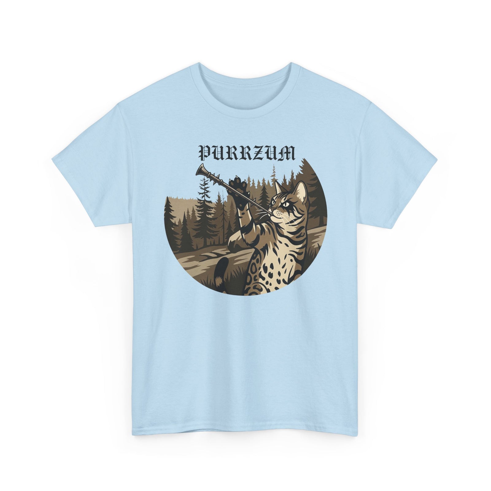 Funny Black Metal Cat Shirt | Purrzum Corpse Paint T-Shirt