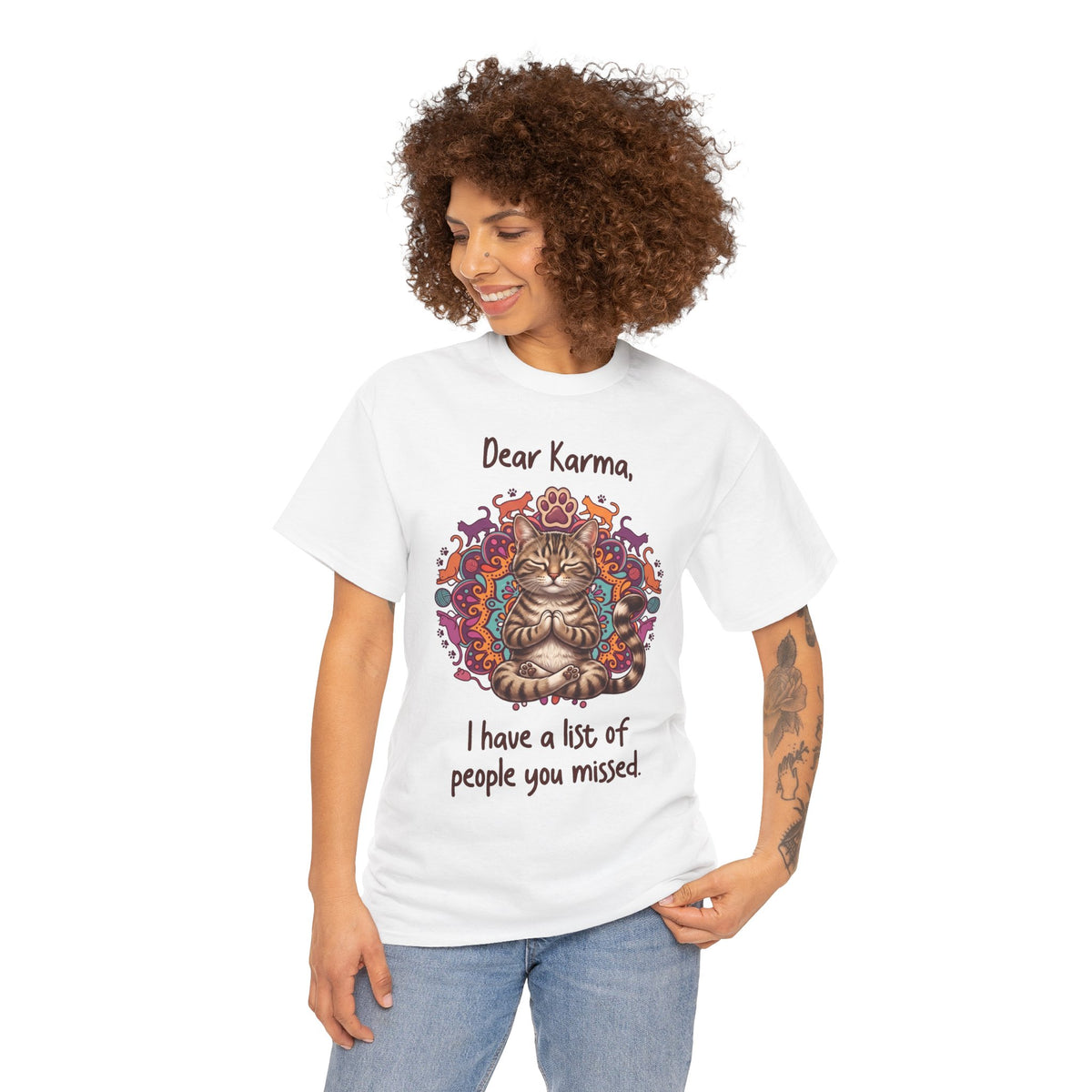Dear Karma I Have A List Of People You Missed T-Shirt — Yoga Cat Tee