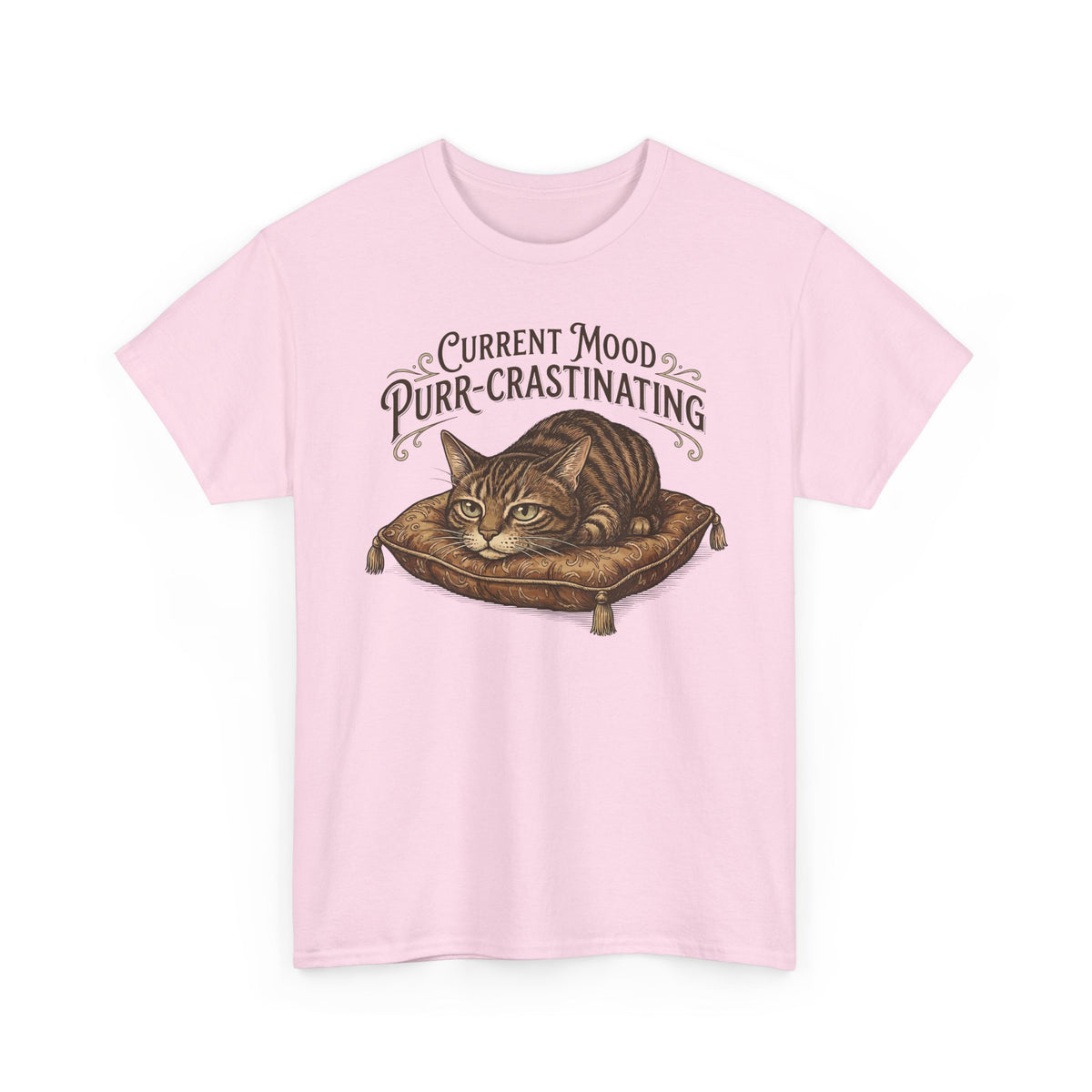 Current Mood: Purr-Crastinating Cat T-Shirt
