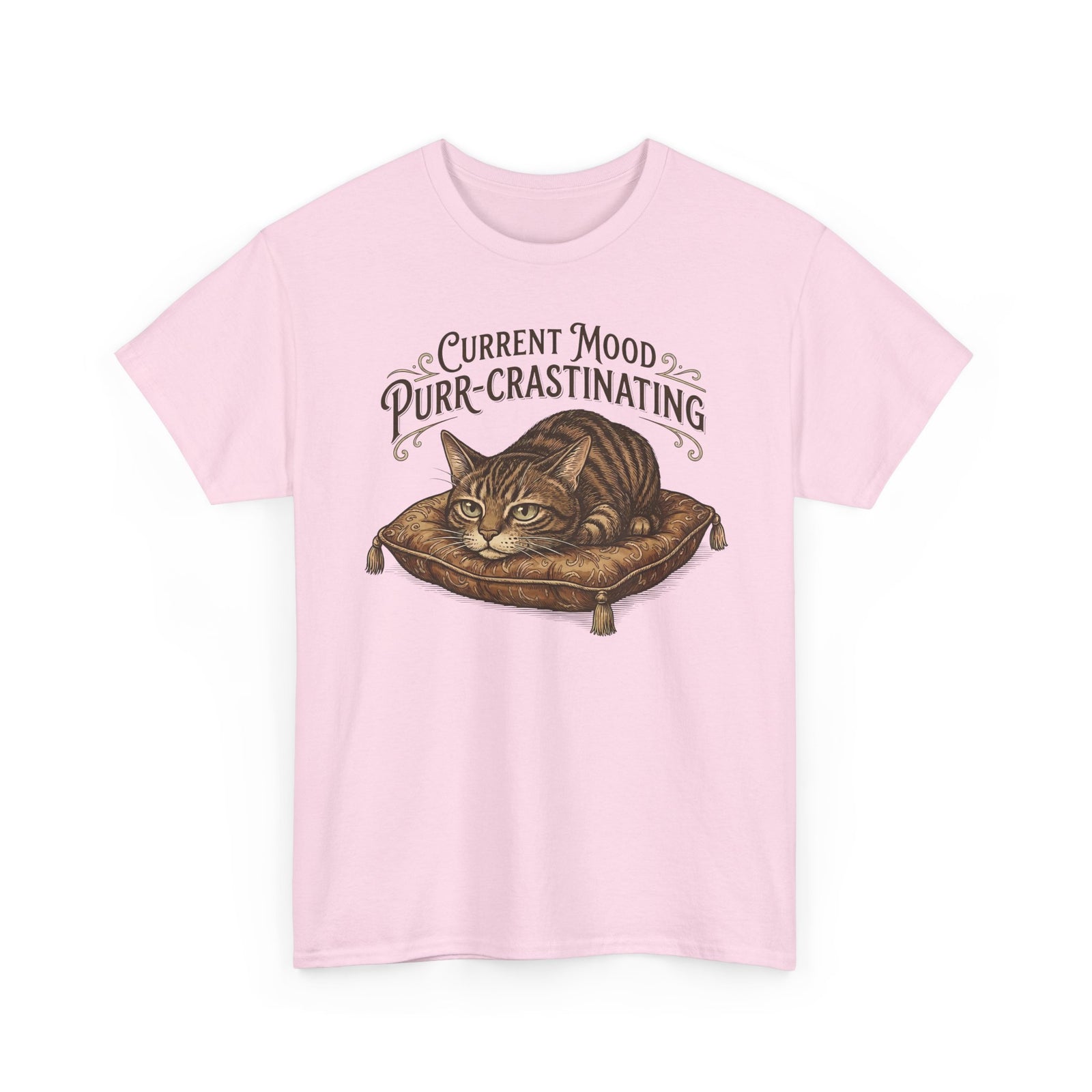 Current Mood: Purr-Crastinating Cat T-Shirt