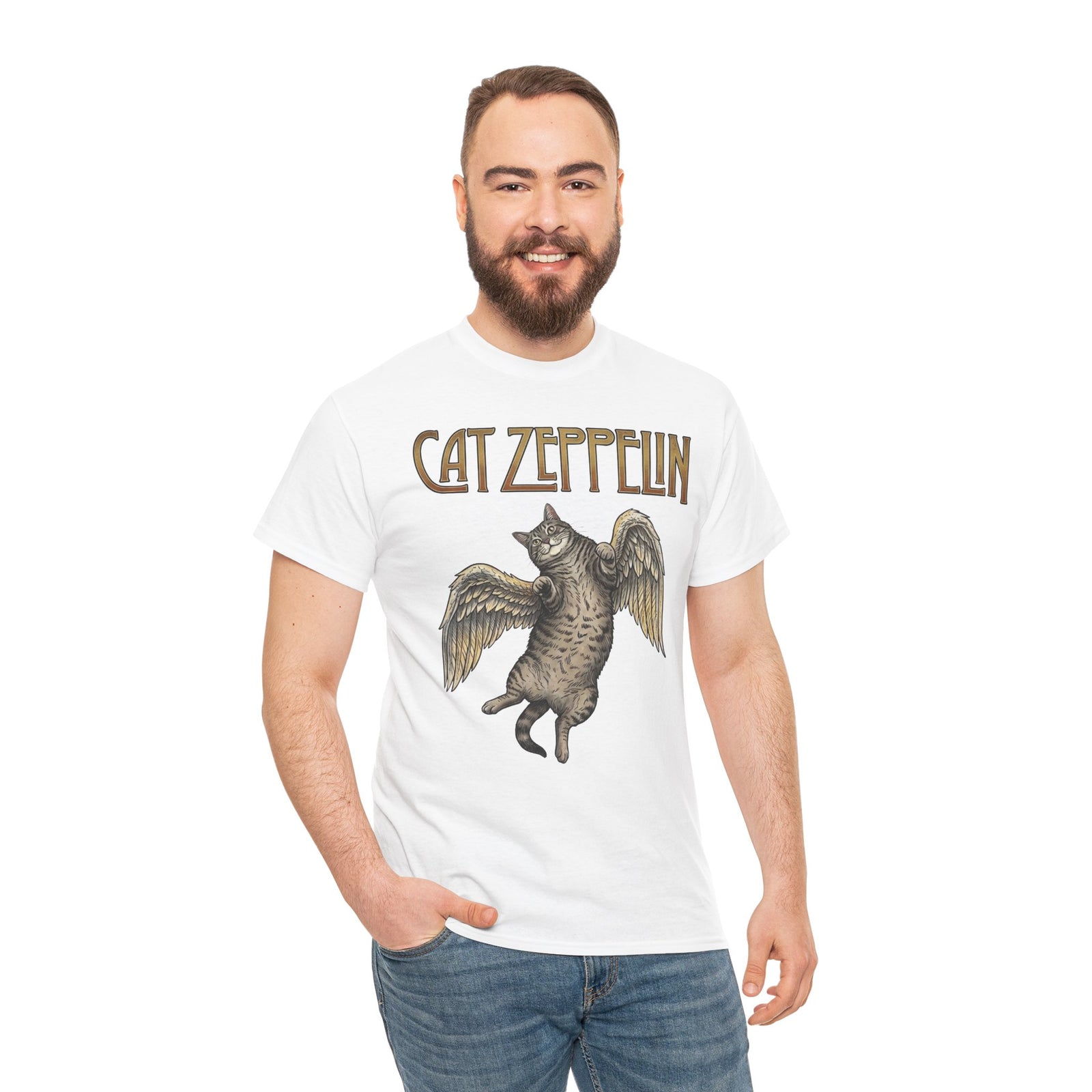 Cat-Zeppelin T-Shirt — Whimsical Cat Airship Design