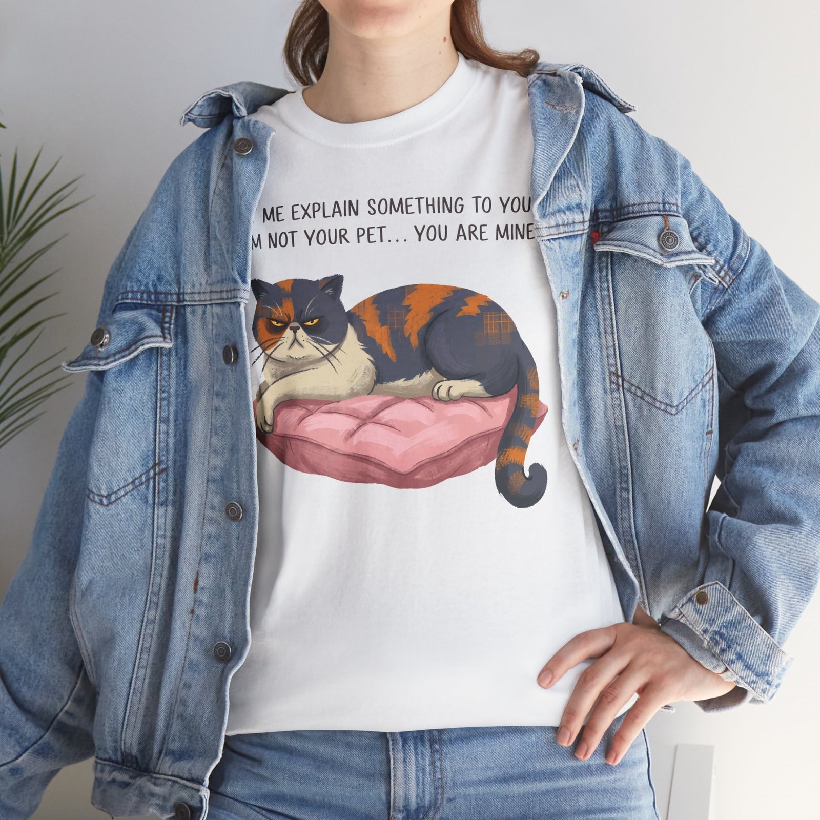 You Are Mine Cat T-Shirt — Grumpy Exotic Shorthair Calico Graphic Tee
