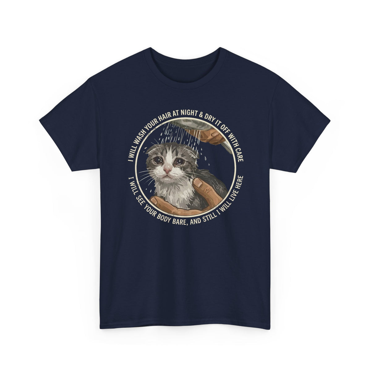 Kitten Rescue Tee — 'I Walk Into Your Hair at Night' Cute Cat Photo T-Shirt