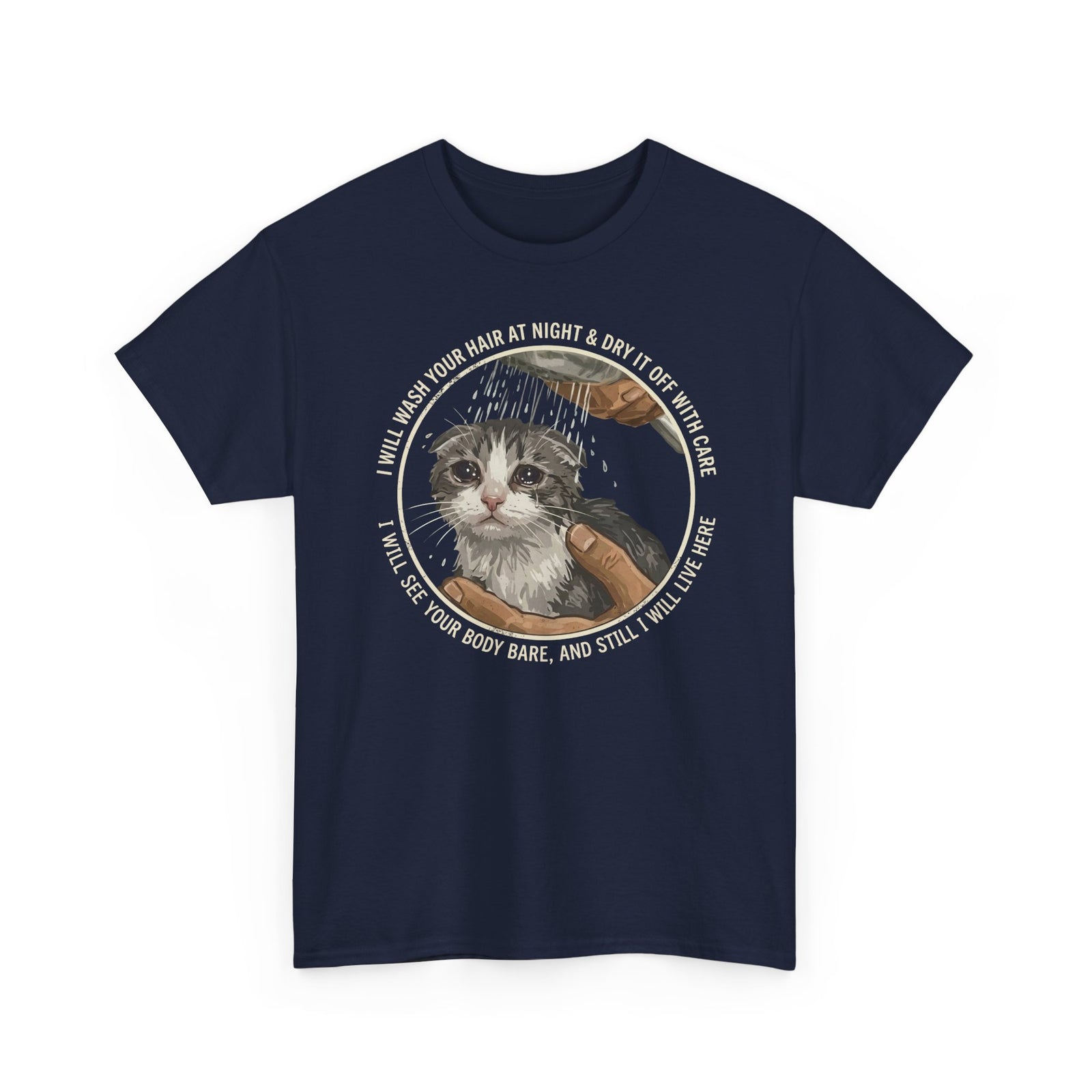 Kitten Rescue Tee — 'I Walk Into Your Hair at Night' Cute Cat Photo T-Shirt