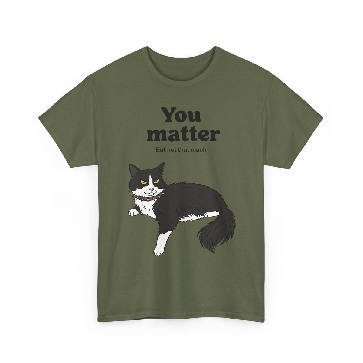 You Matter But Not That Much T-Shirt — Funny Sarcastic Tuxedo Cat Graphic Tee
