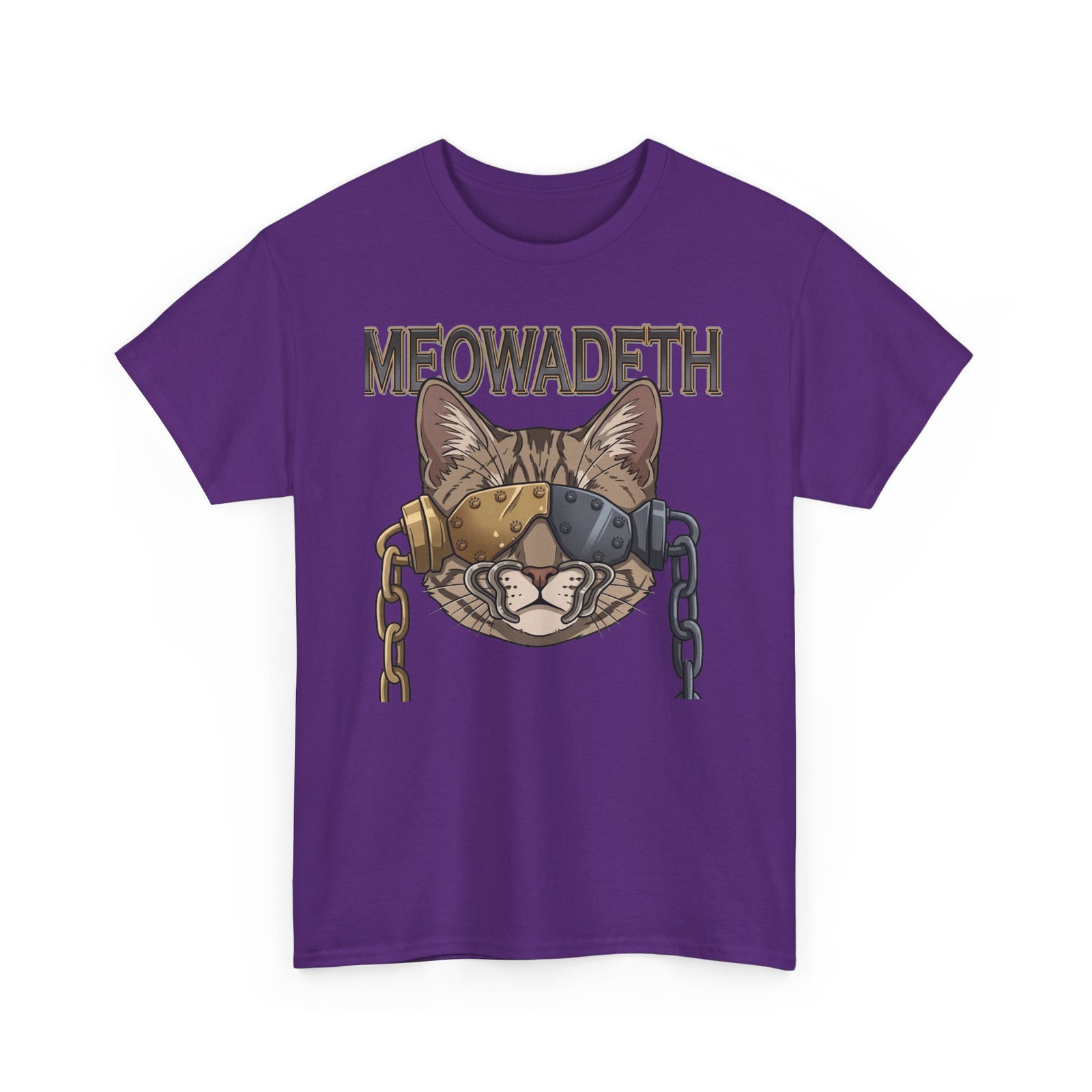 Meowadeth Cat Band Tee – Vintage Metal Cat Graphic T-Shirt