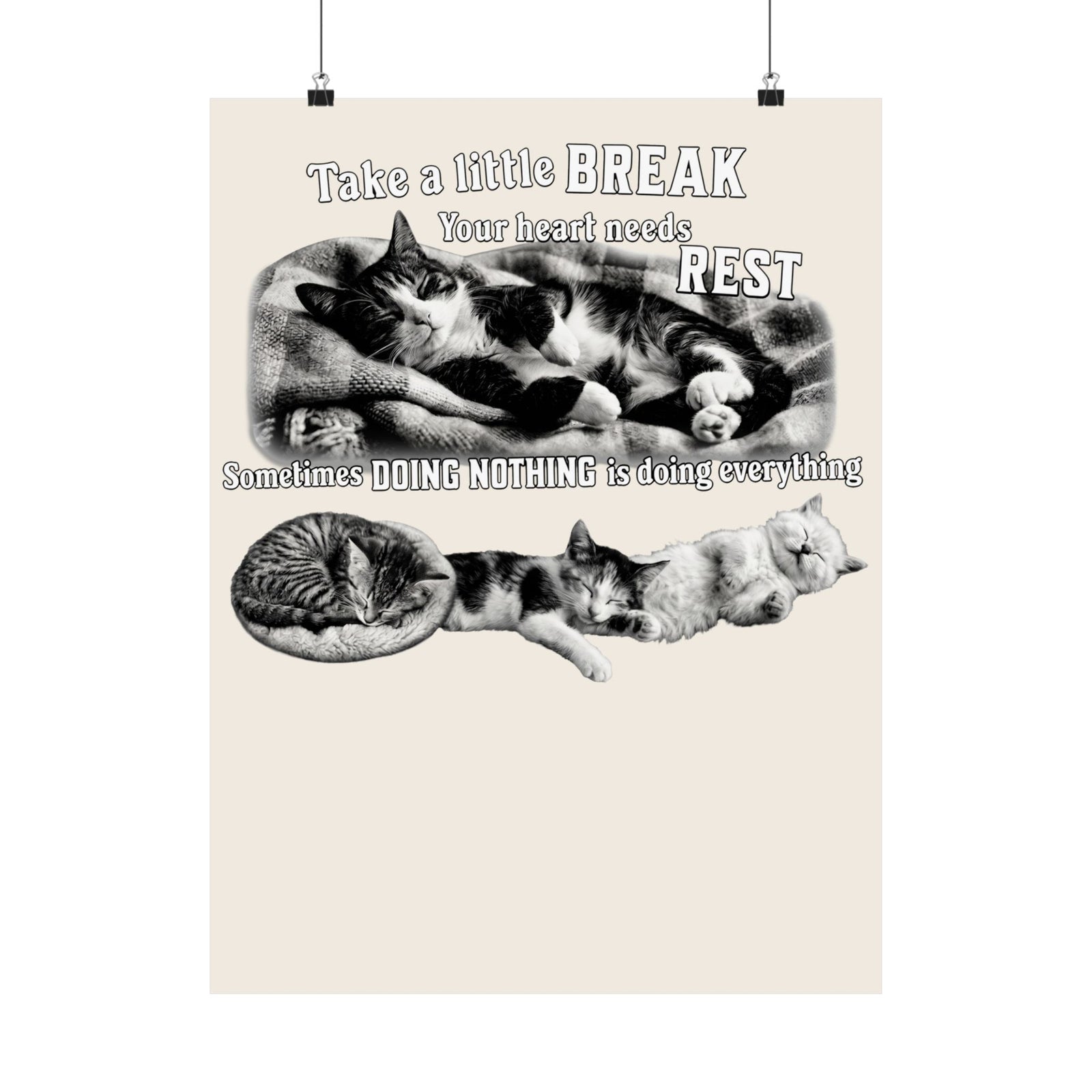 Sometimes Doing Nothing Is Doing Everything Cat Poster — Take A Little Break Poster