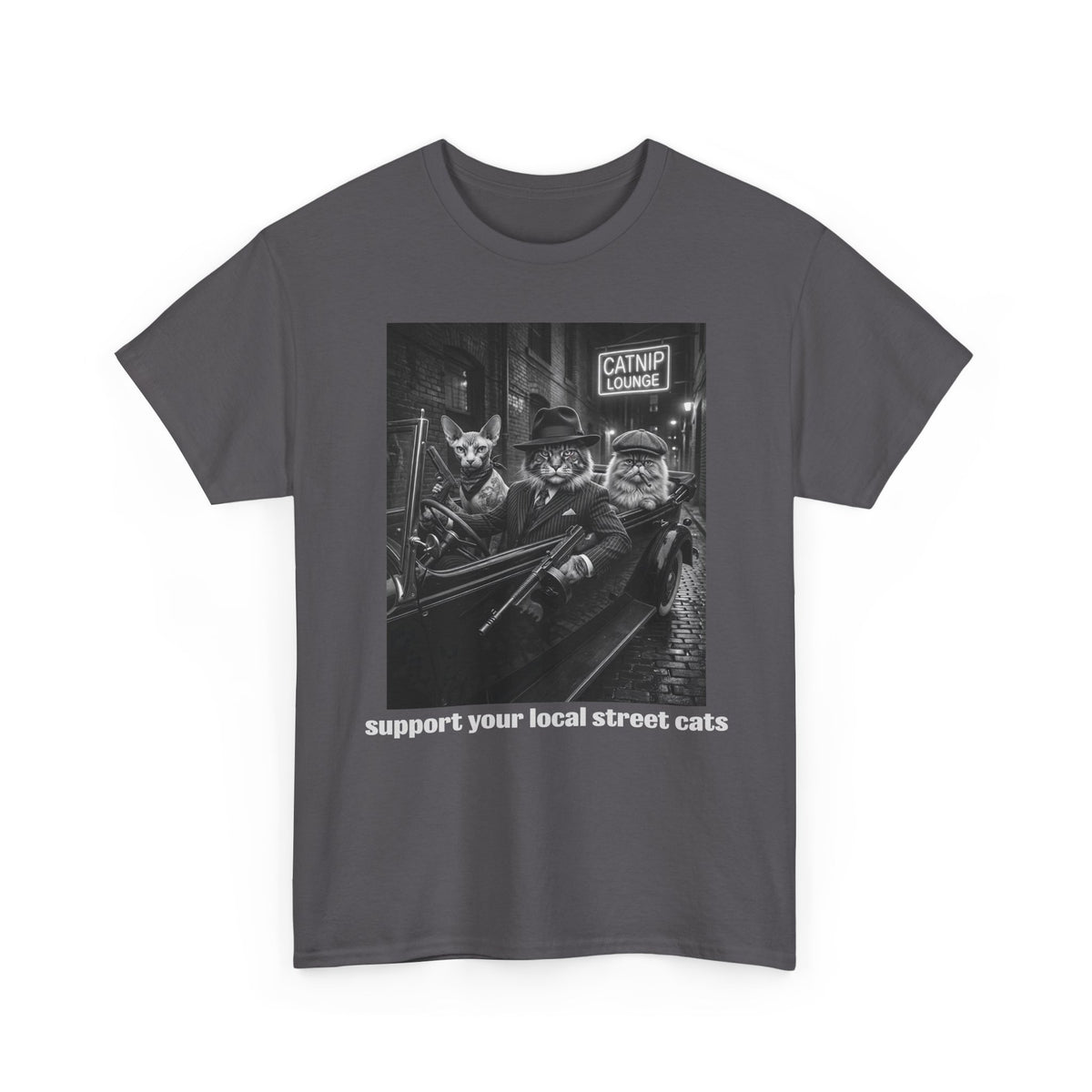 Support Your Local Street Cats T‑Shirt — Retro Rescue Cat Tee