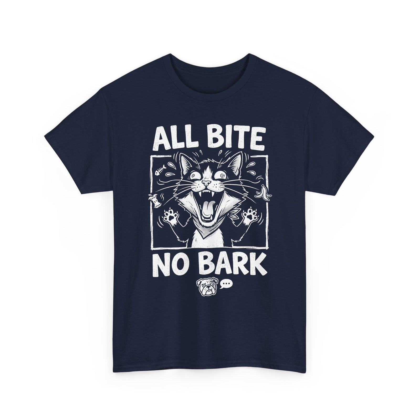 Cat All Bite No Bark T-Shirt — Funny Cat Lover Tee