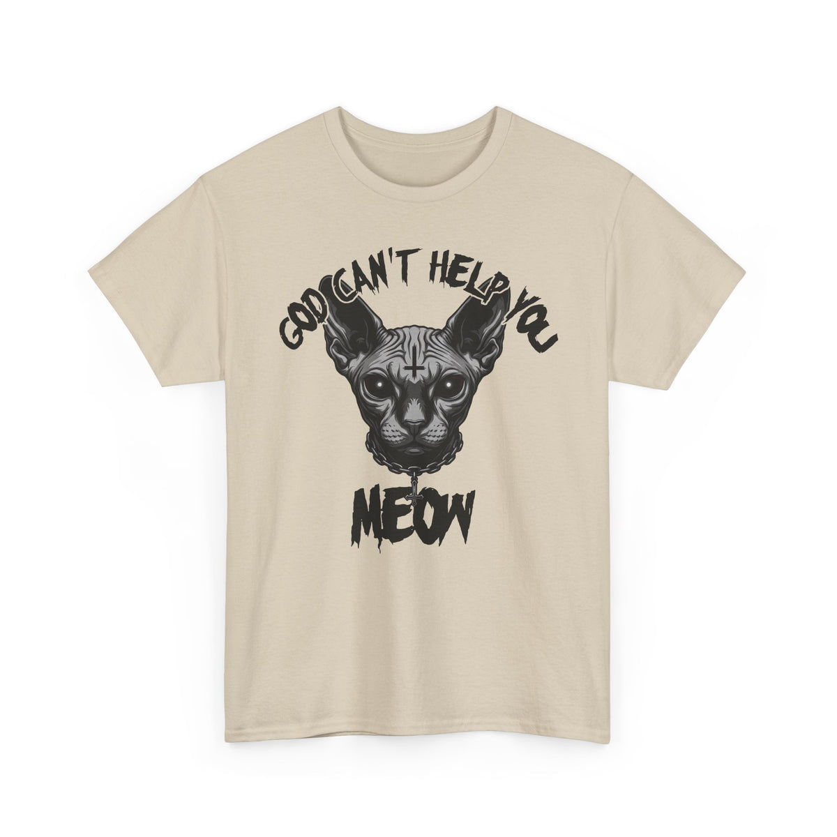 Sphynx Cat "Sorry I Can't Help You, Meow" Graphic T-Shirt