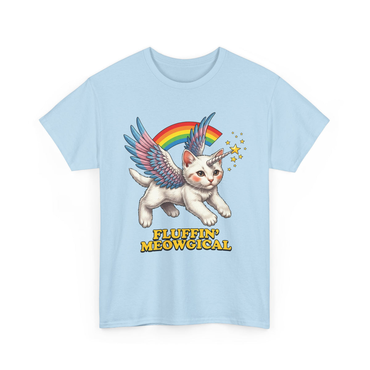 Fluffin' Meowgical Cat T-Shirt — Cute Unicorn Kitten Graphic