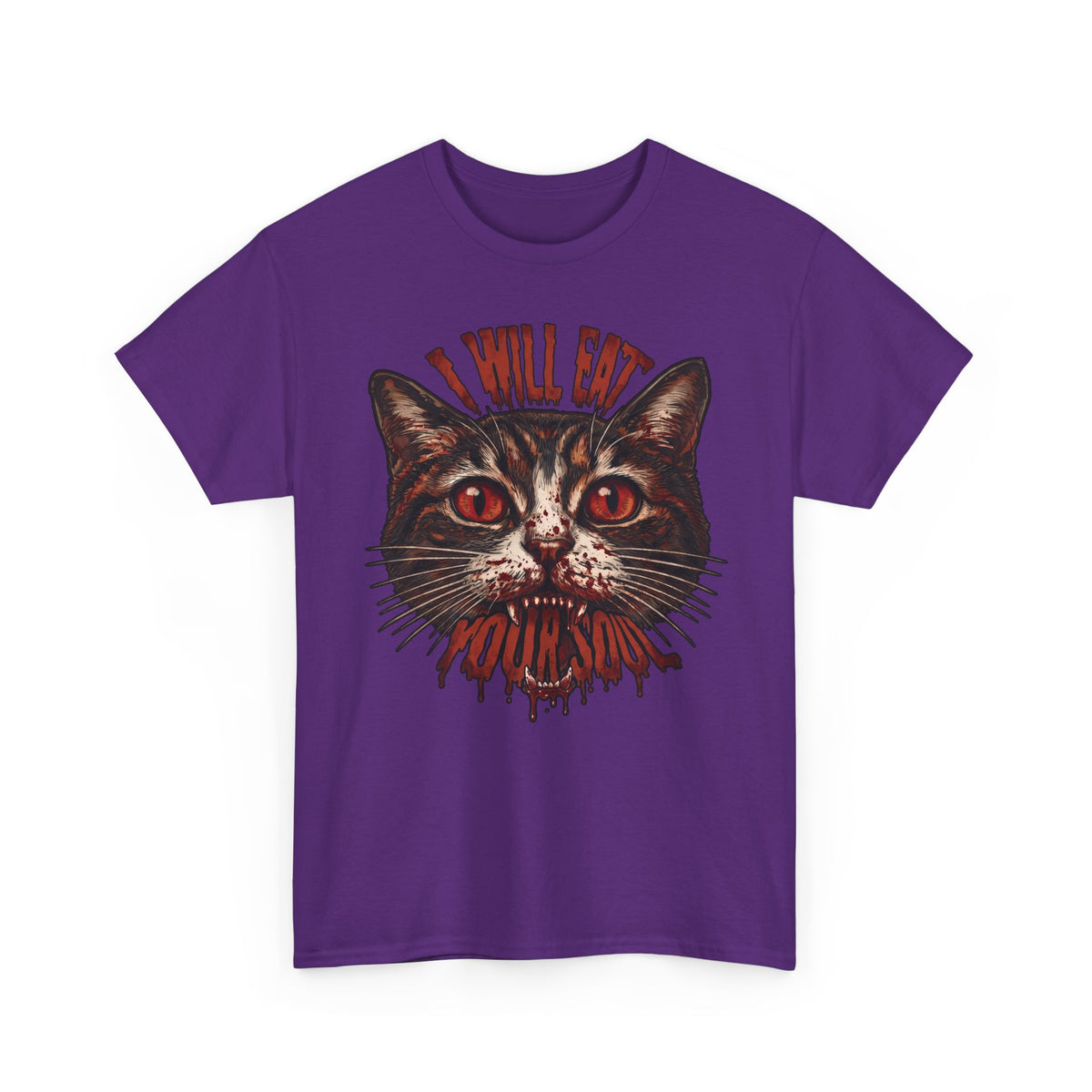 I Will Eat Your Soul T-Shirt — Horror Demon Cat Graphic Tee