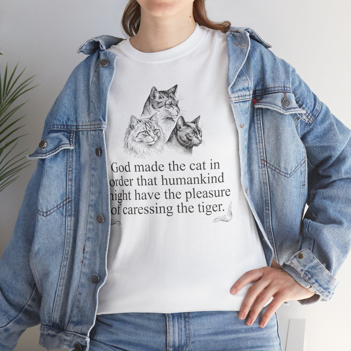 Vintage Sketch Cats with "God made the cat... Shirt