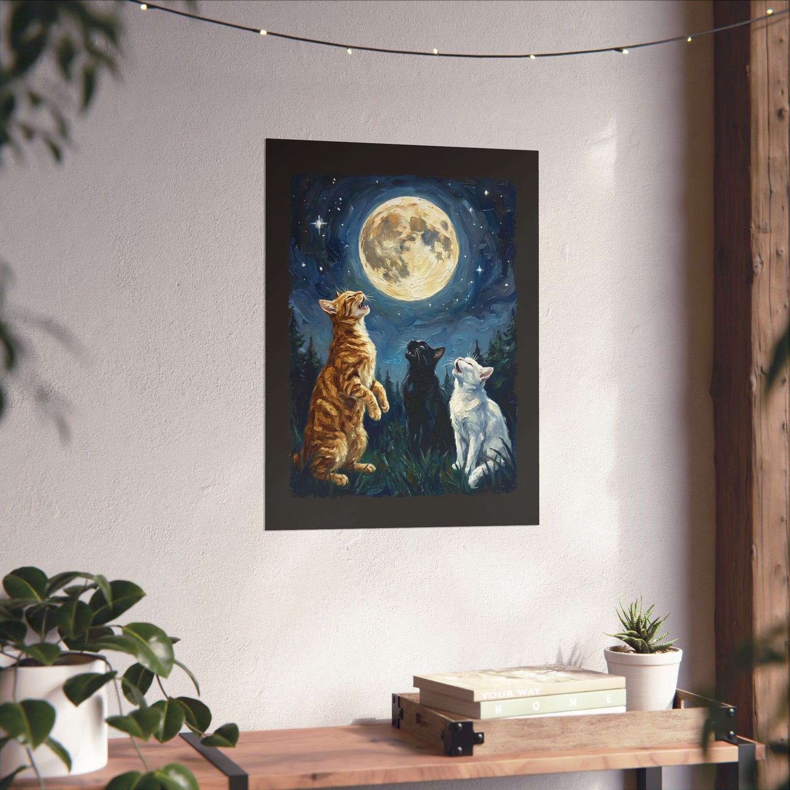Cats Howling at the Moon Poster