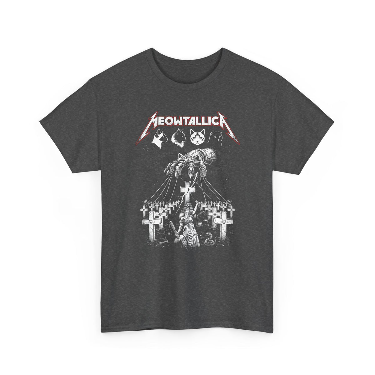 Meowtallica Graphic Tee — Metal Cat Band T-Shirt