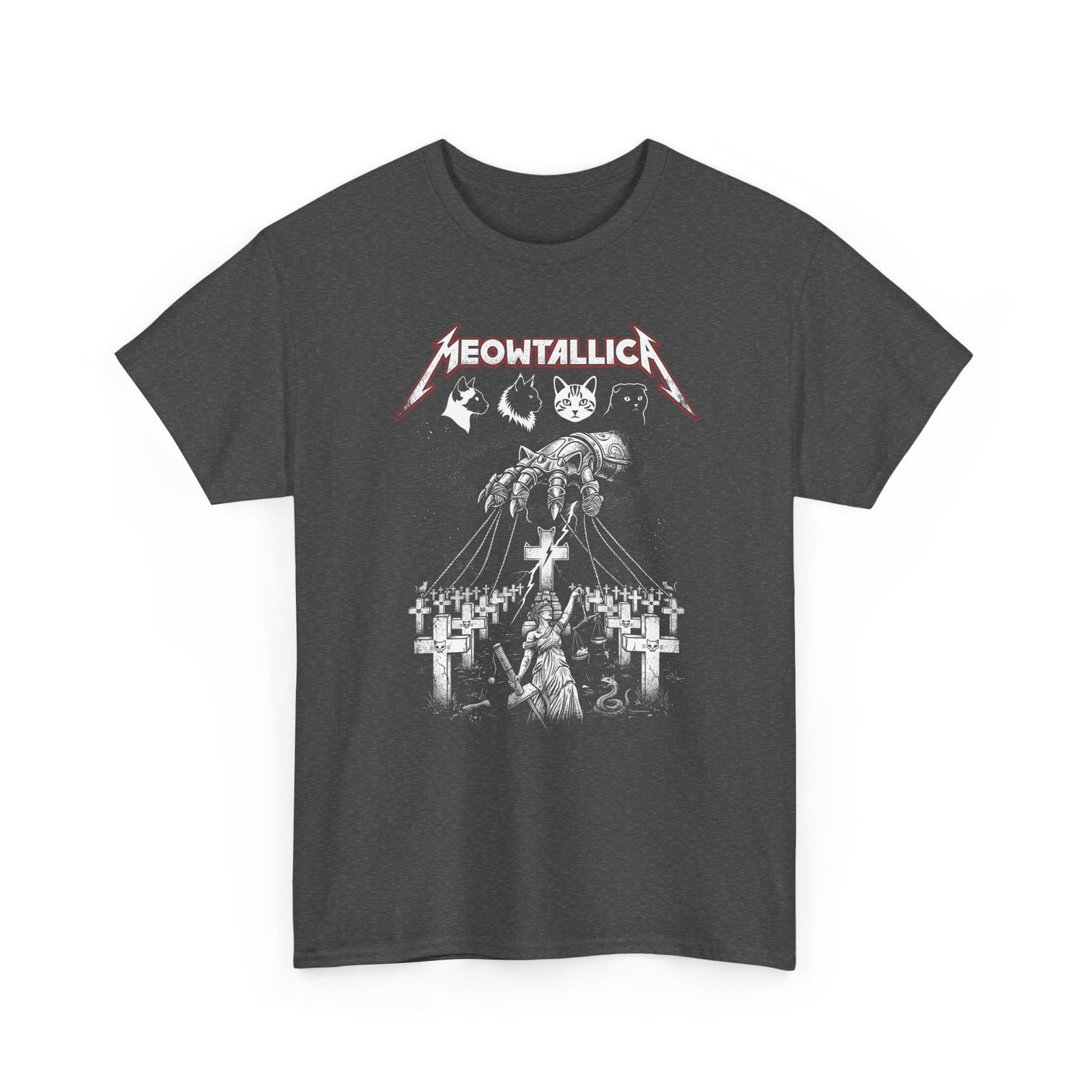 Meowtallica Graphic Tee — Metal Cat Band T-Shirt