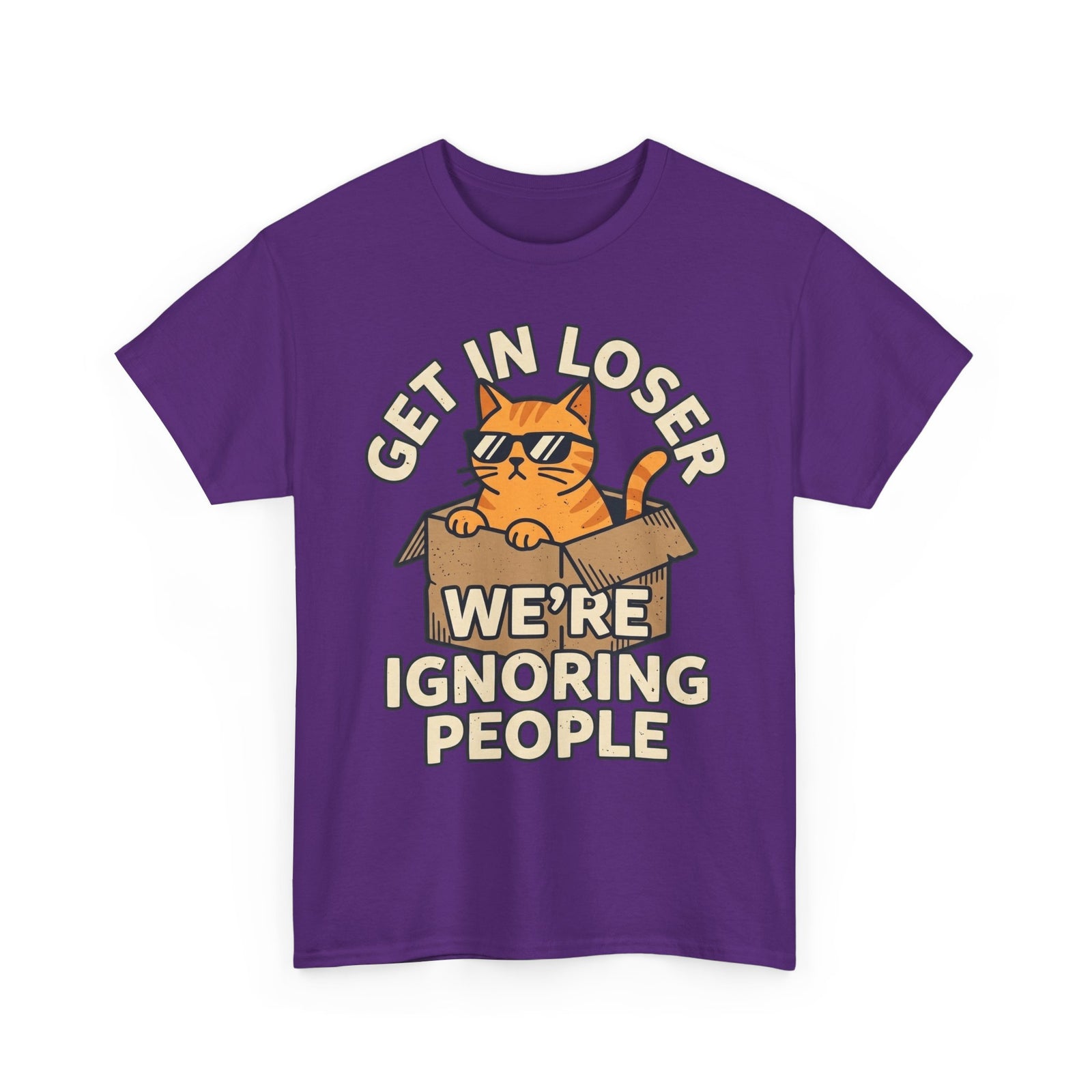 Get In Loser, We're Ignoring People Funny Cat Graphic Tee