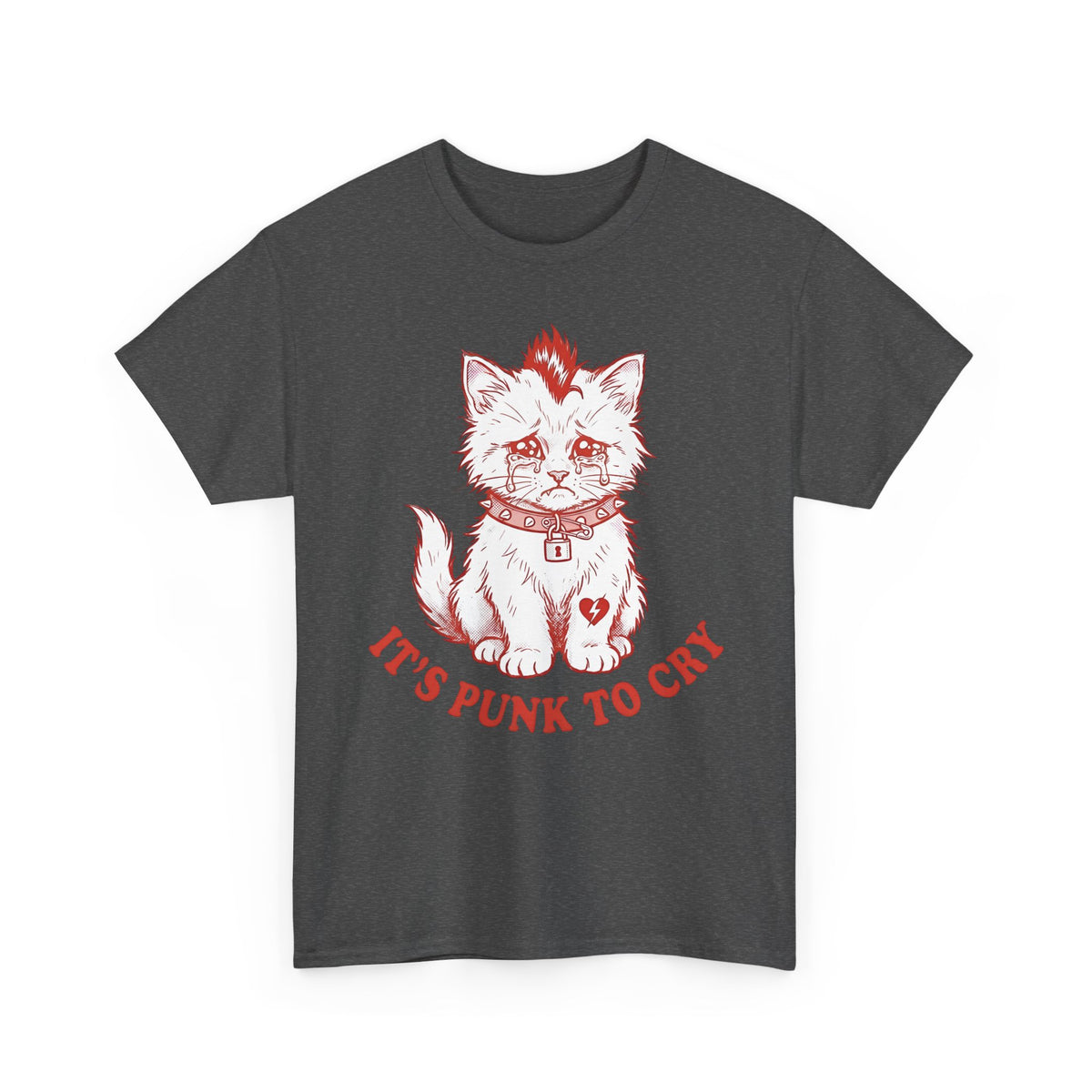 It's Punk To Cry Cat Tee — Cute Punk Cat Graphic T-Shirt