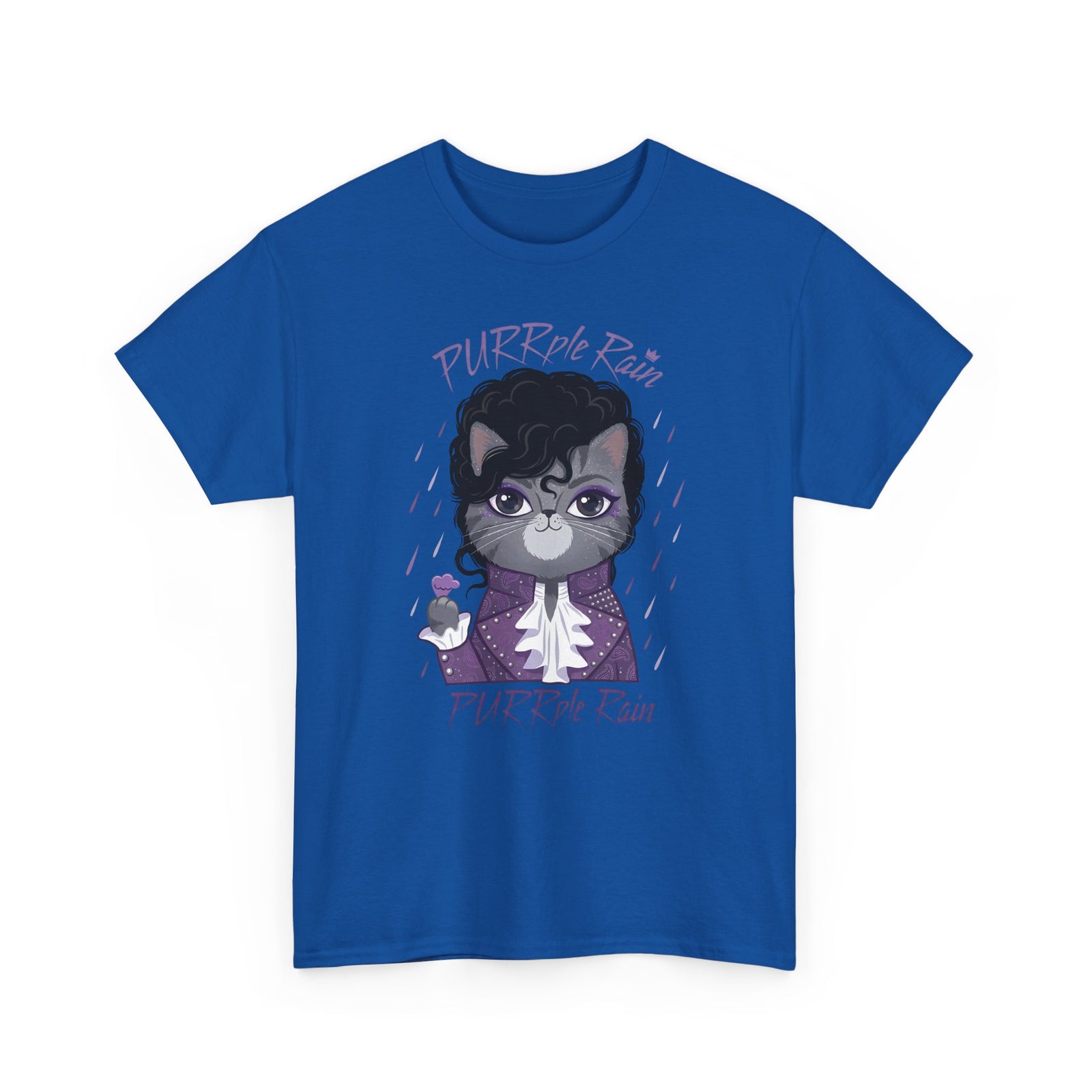 Purrple Rain Cat Parody T-Shirt — Cute Cat 'Purrple Rain' Graphic Tee