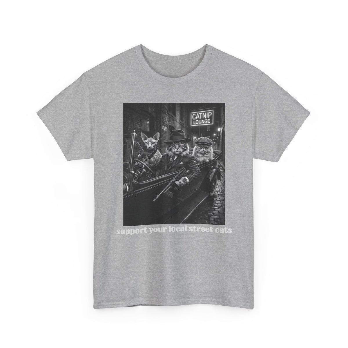 Support Your Local Street Cats T‑Shirt — Retro Rescue Cat Tee