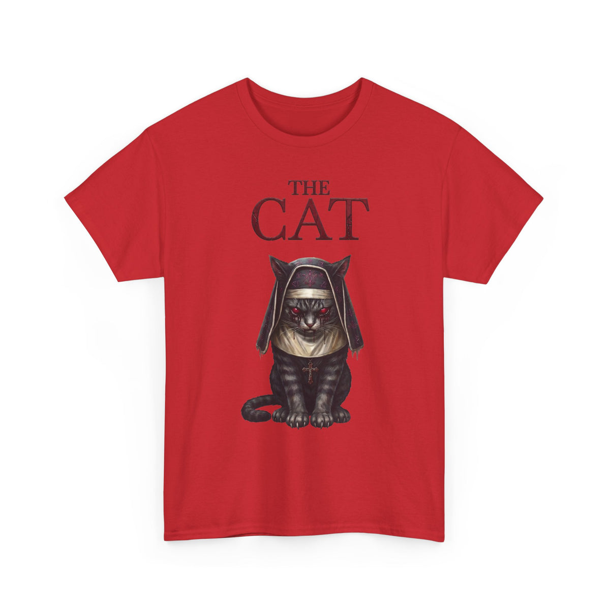 The Cat Horror Movie Parody T-Shirt — Demonic Nun Tabby Cat Tee