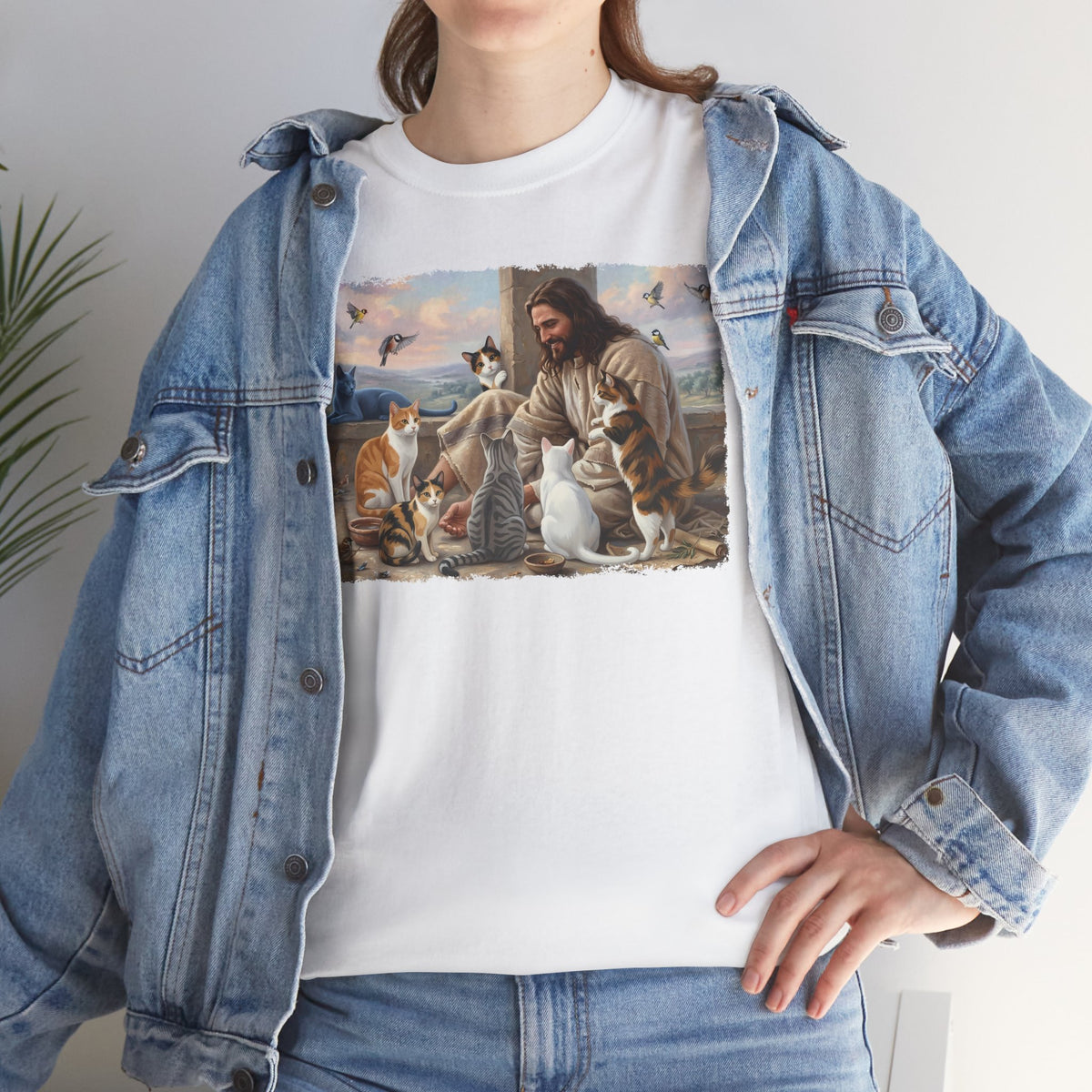 Jesus Surrounded by Cats T-Shirt — Religious Cat Lover Tee