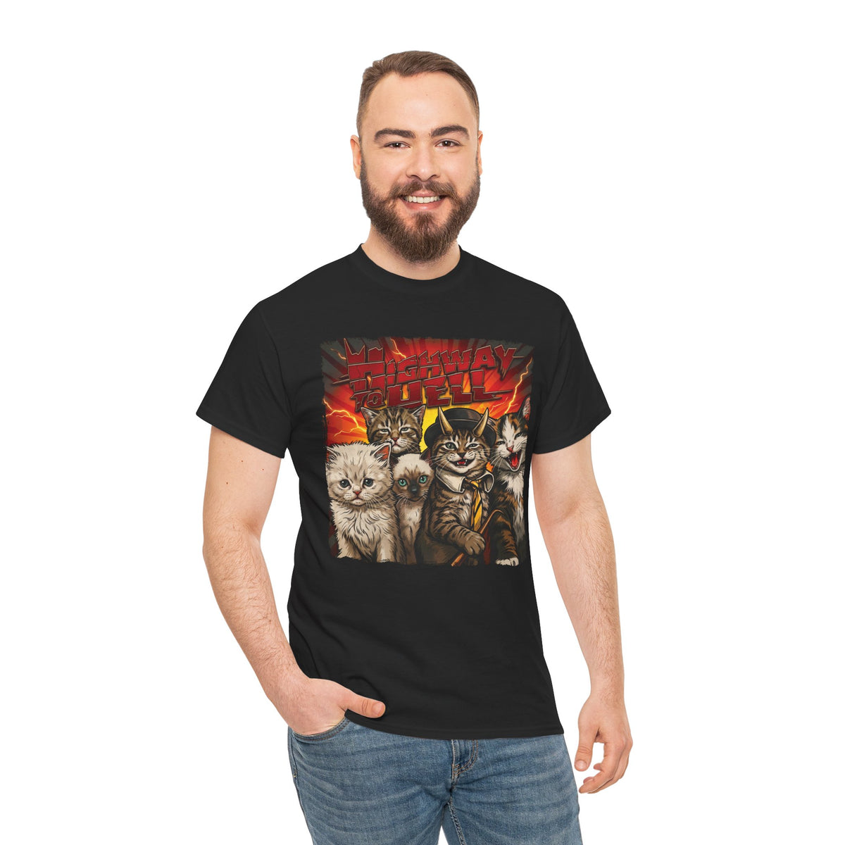 "Highway to Hell" Hard Rock Cats Parody T-Shirt