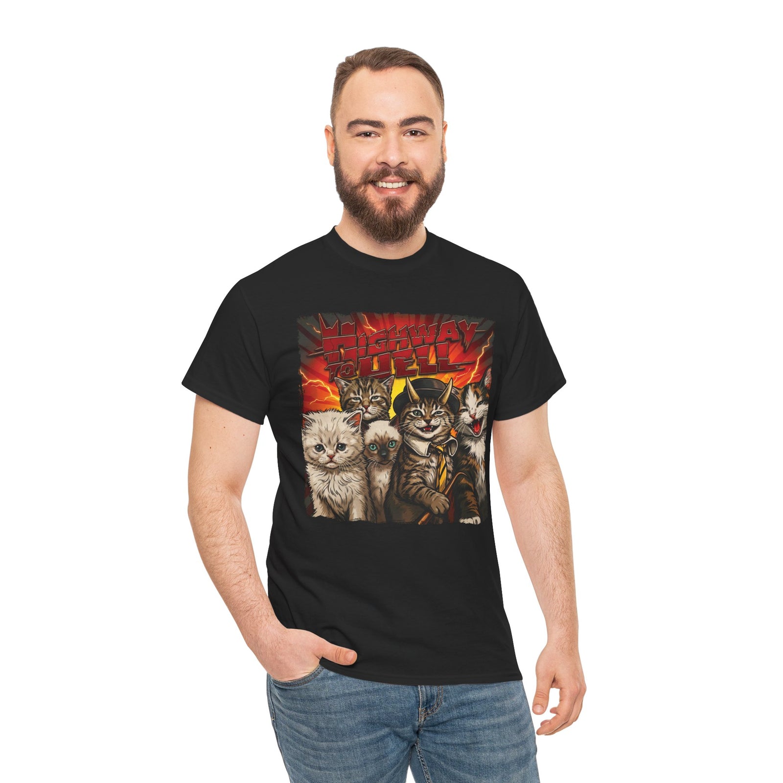 "Highway to Hell" Hard Rock Cats Parody T-Shirt