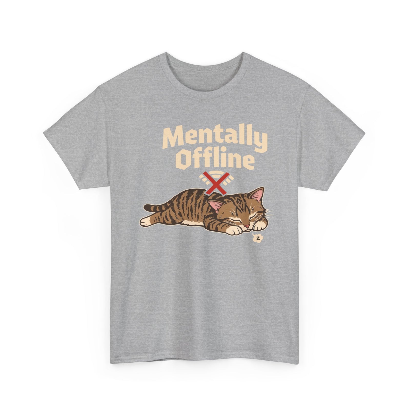 Lazy Cat 'Mentally Offline' T-Shirt
