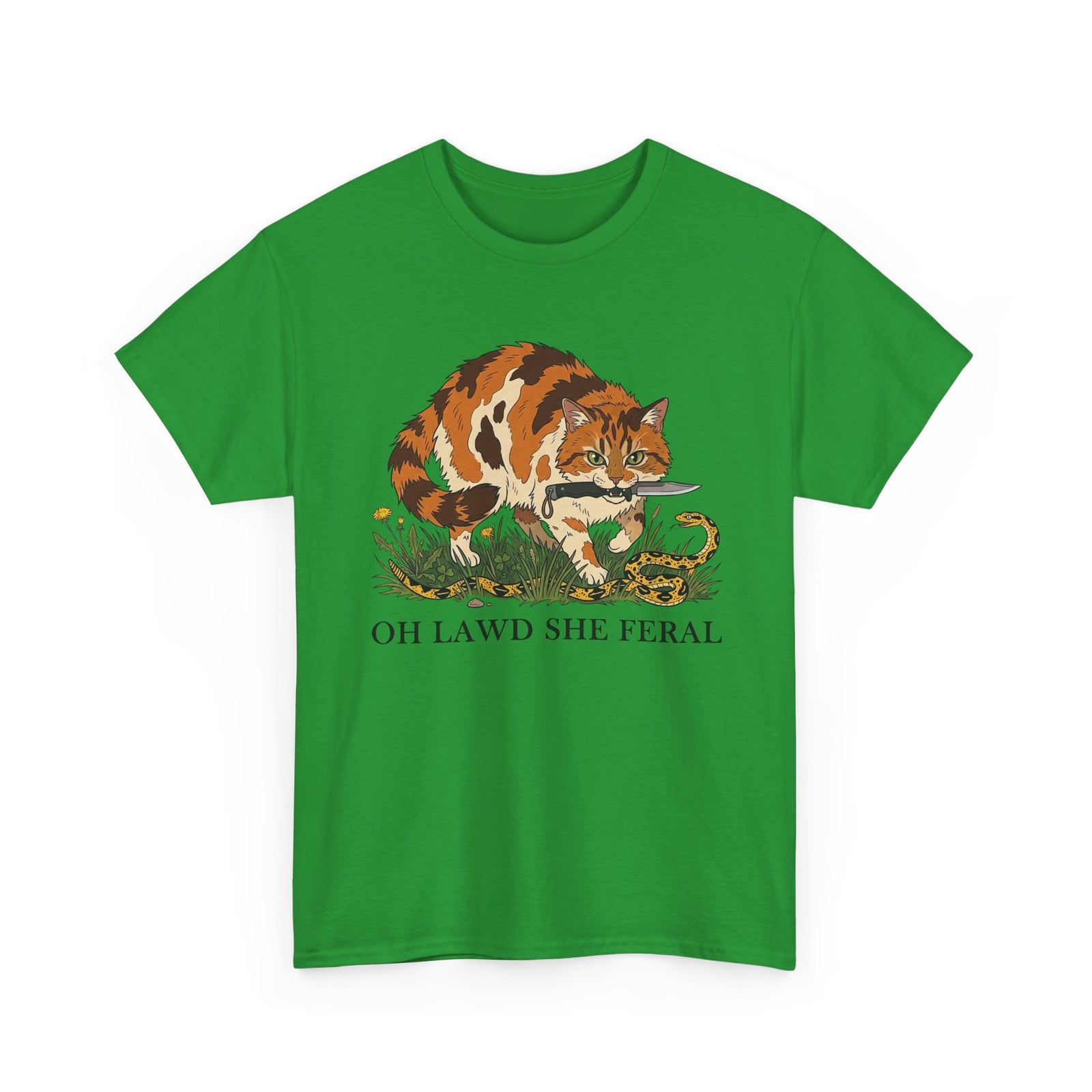 Feral Cats Tee — “Oh Lawd She Feral Cats!” Graphic T-Shirt