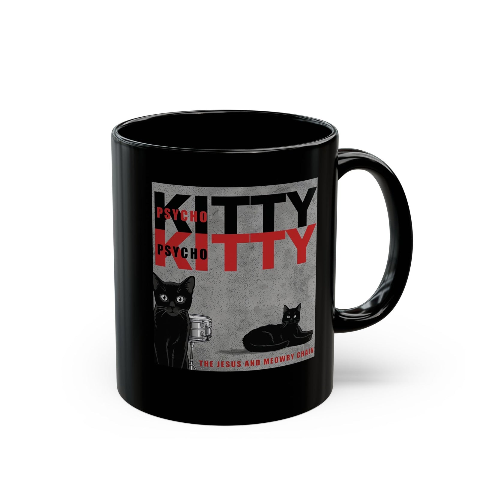 Kitty Mug Retro Black Cat Graphic T‑Mug