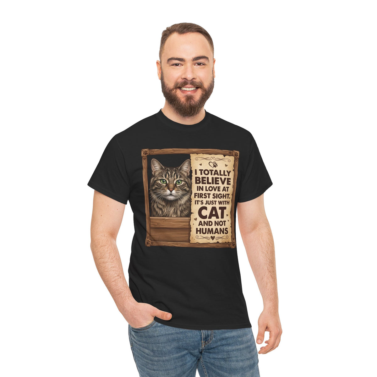 Funny Cat Quote I Totally Believe In Love At First Sight T-Shirt