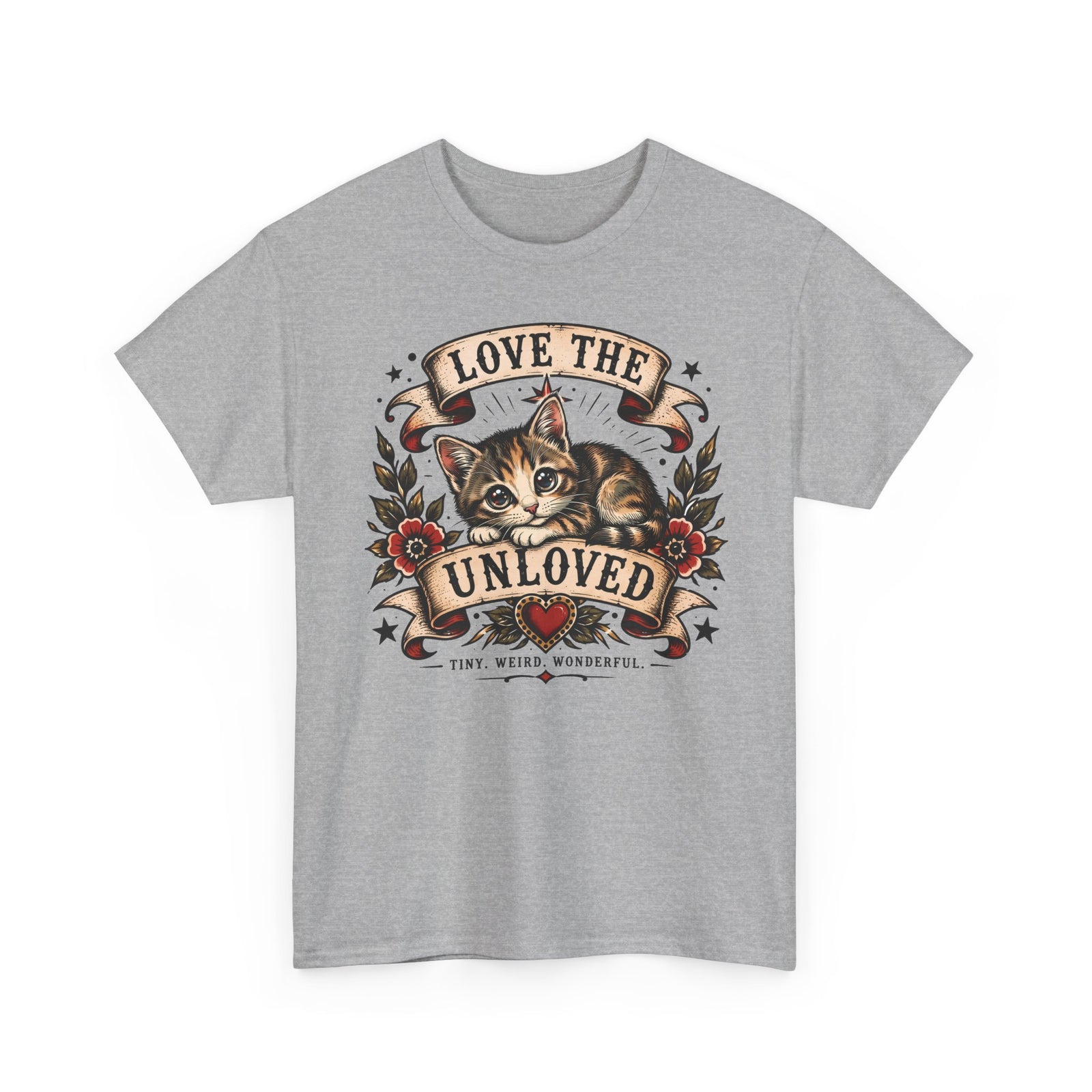 Love The Unloved Kitten Shirt — American Traditional Tattoo Cat T-Shirt