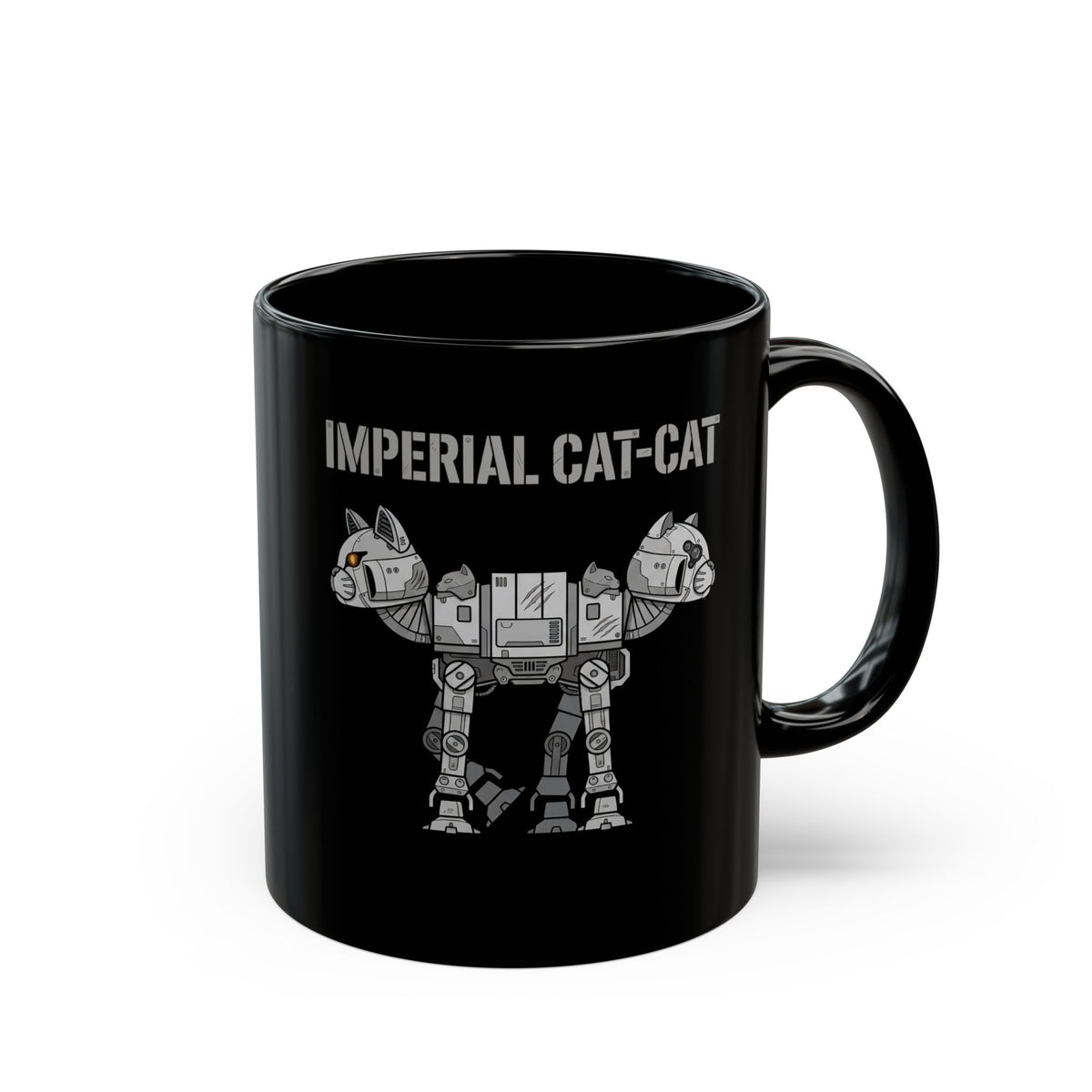 Imperial Cat-Cat Black Mug — Regal Cat Graphic Mug