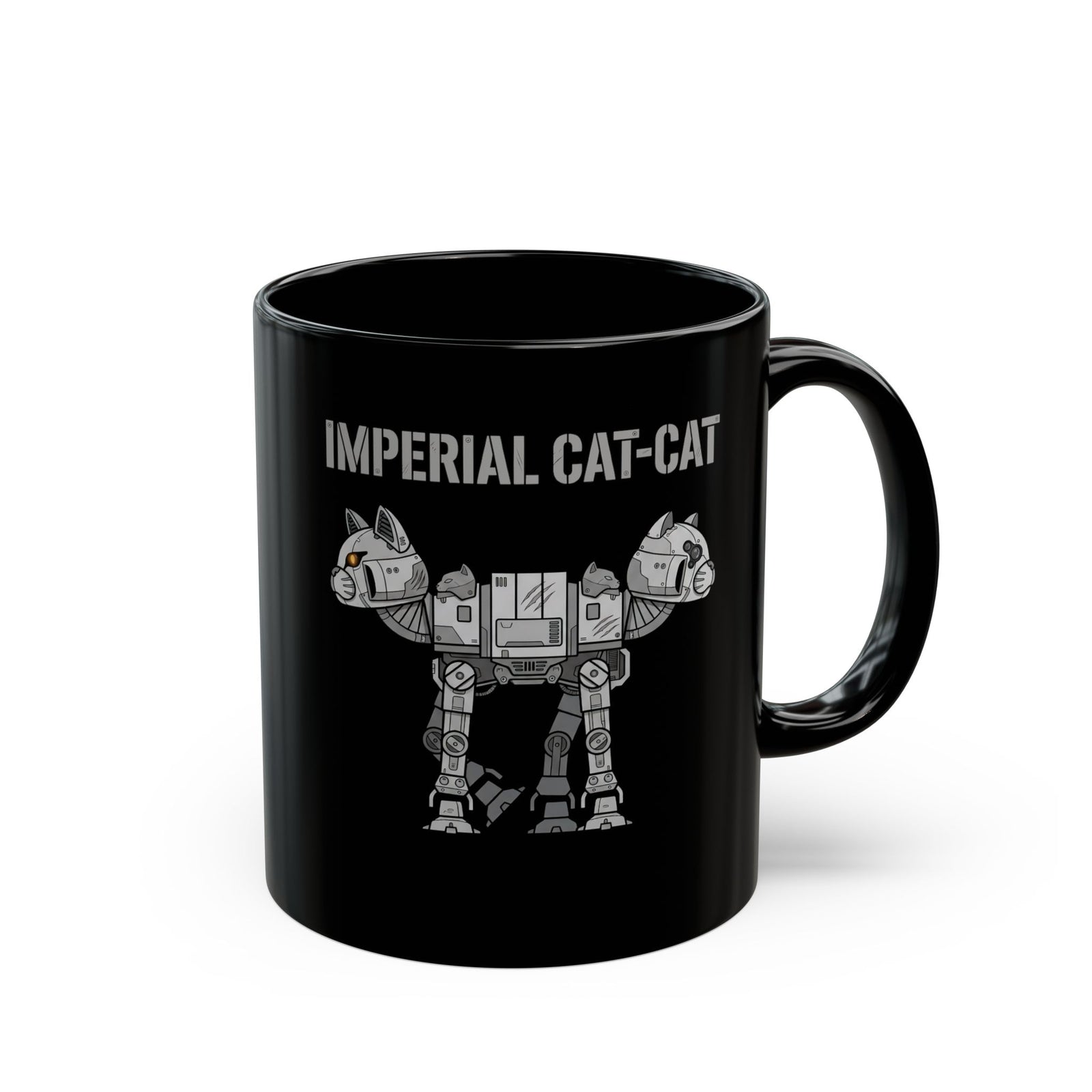 Imperial Cat-Cat Black Mug — Regal Cat Graphic Mug