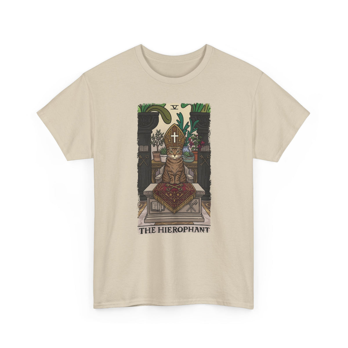 The Hierophant Cat T-Shirt — Mystical Tarot-Inspired Tee