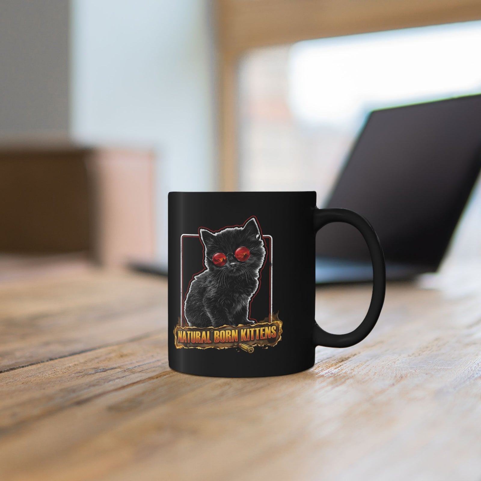 Natural Born Kittens Black Mug