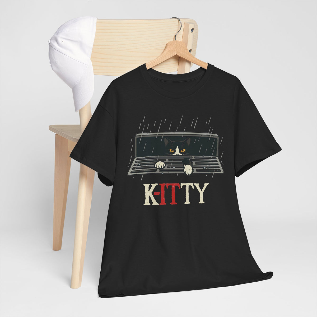Kitty Window Tee — Cute Rainy Cat Graphic T-Shirt