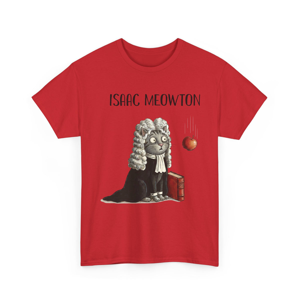 Isaac Meowton T-Shirt — Funny Science Pun Cat Gravity Graphic Tee