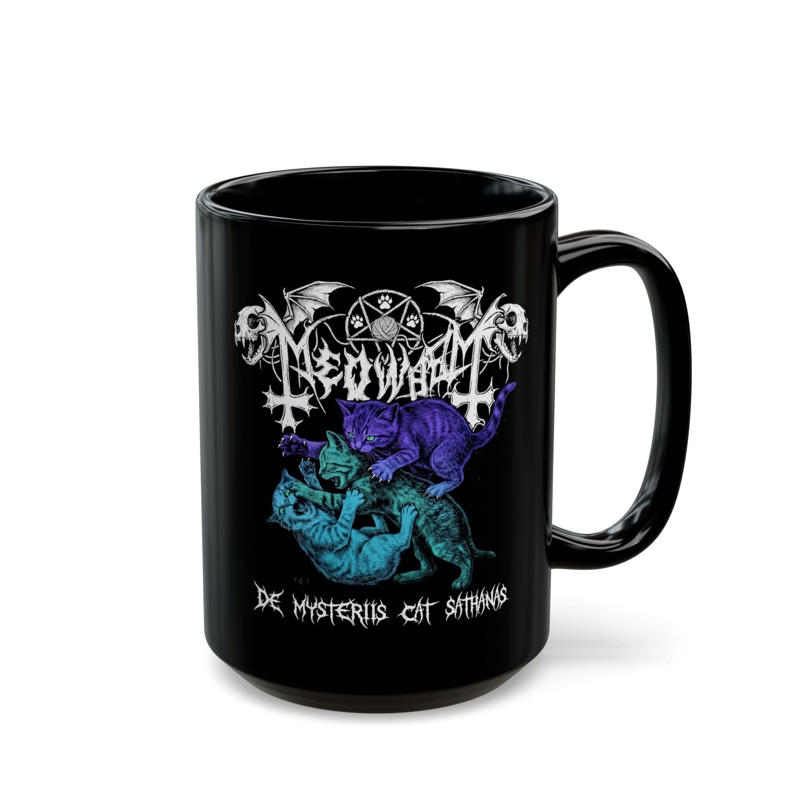 Meowmetal Cat Rock Black Mug