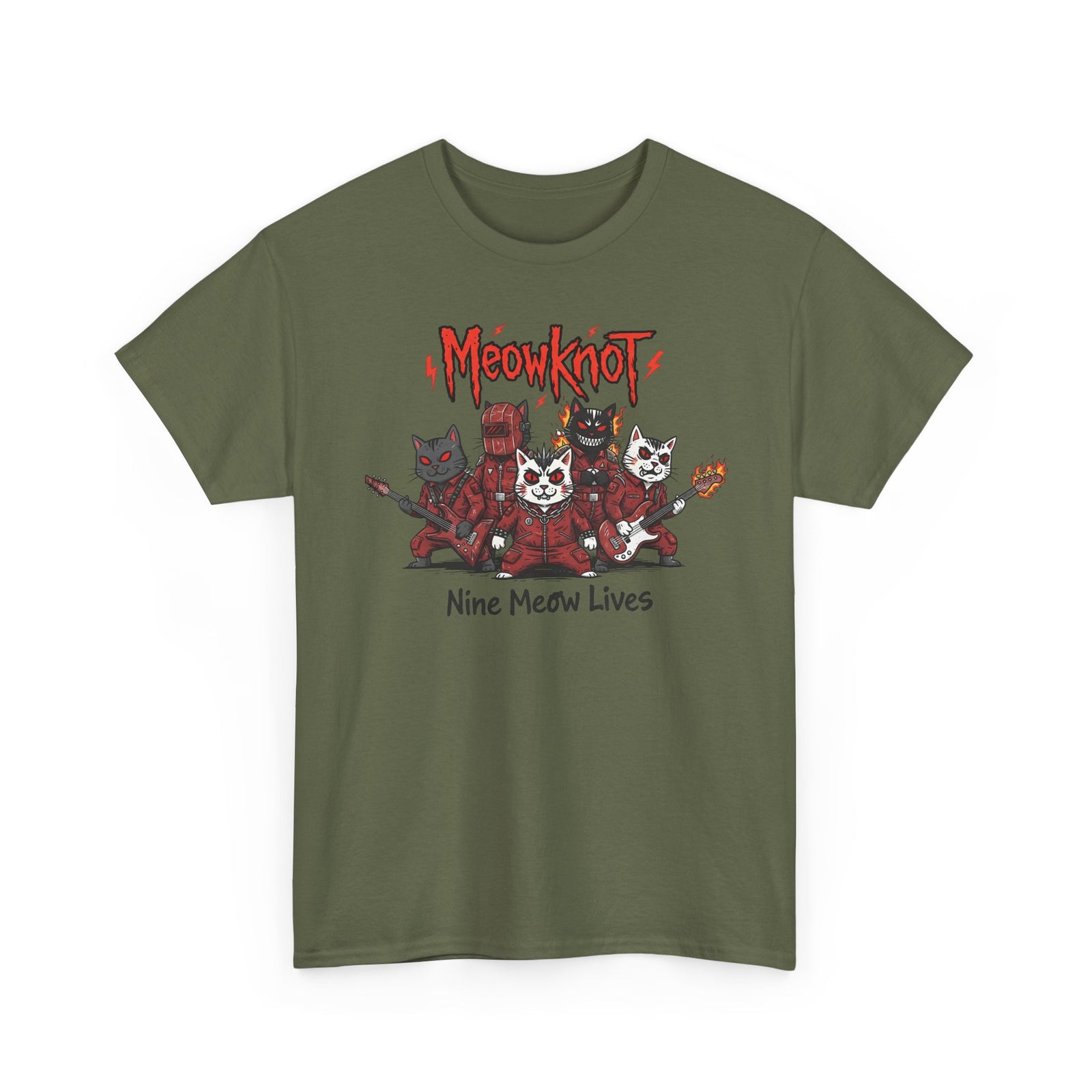 Meowknot Cat Band T-Shirt — Cute Musical Cat Graphic Tee
