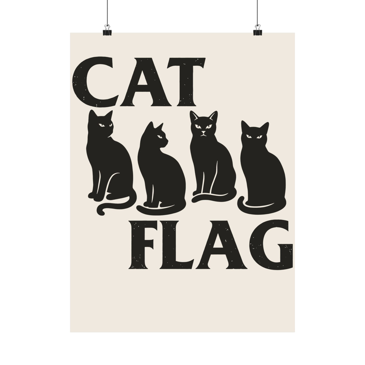 Cat Flag Poster Feline Graphic Poster