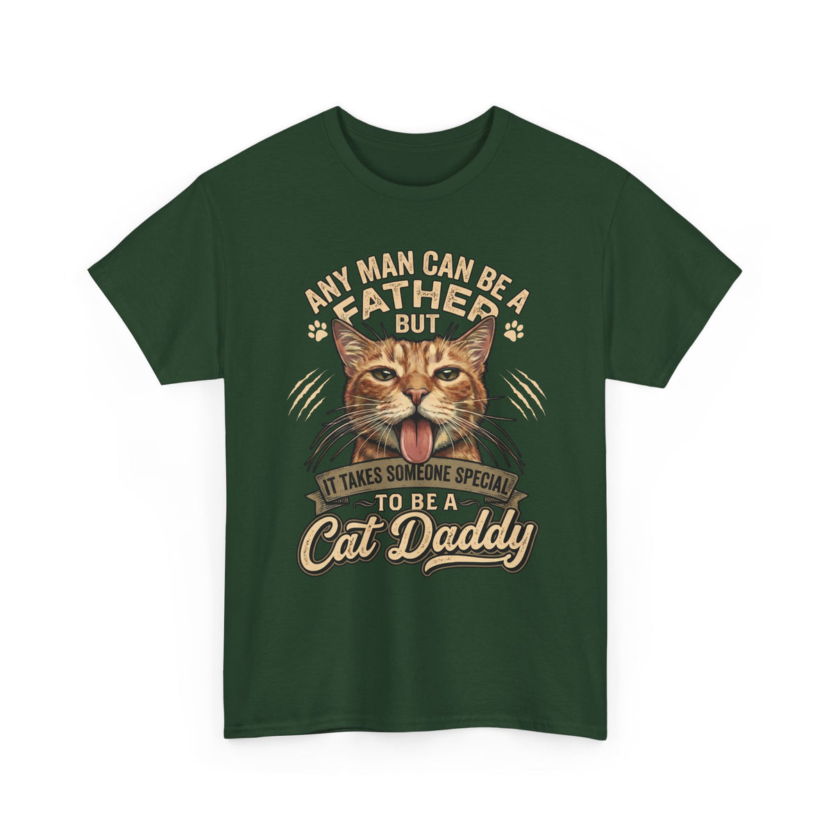 Cat Daddy Father's Day T-Shirt — Funny Orange Tabby Blep Graphic Tee