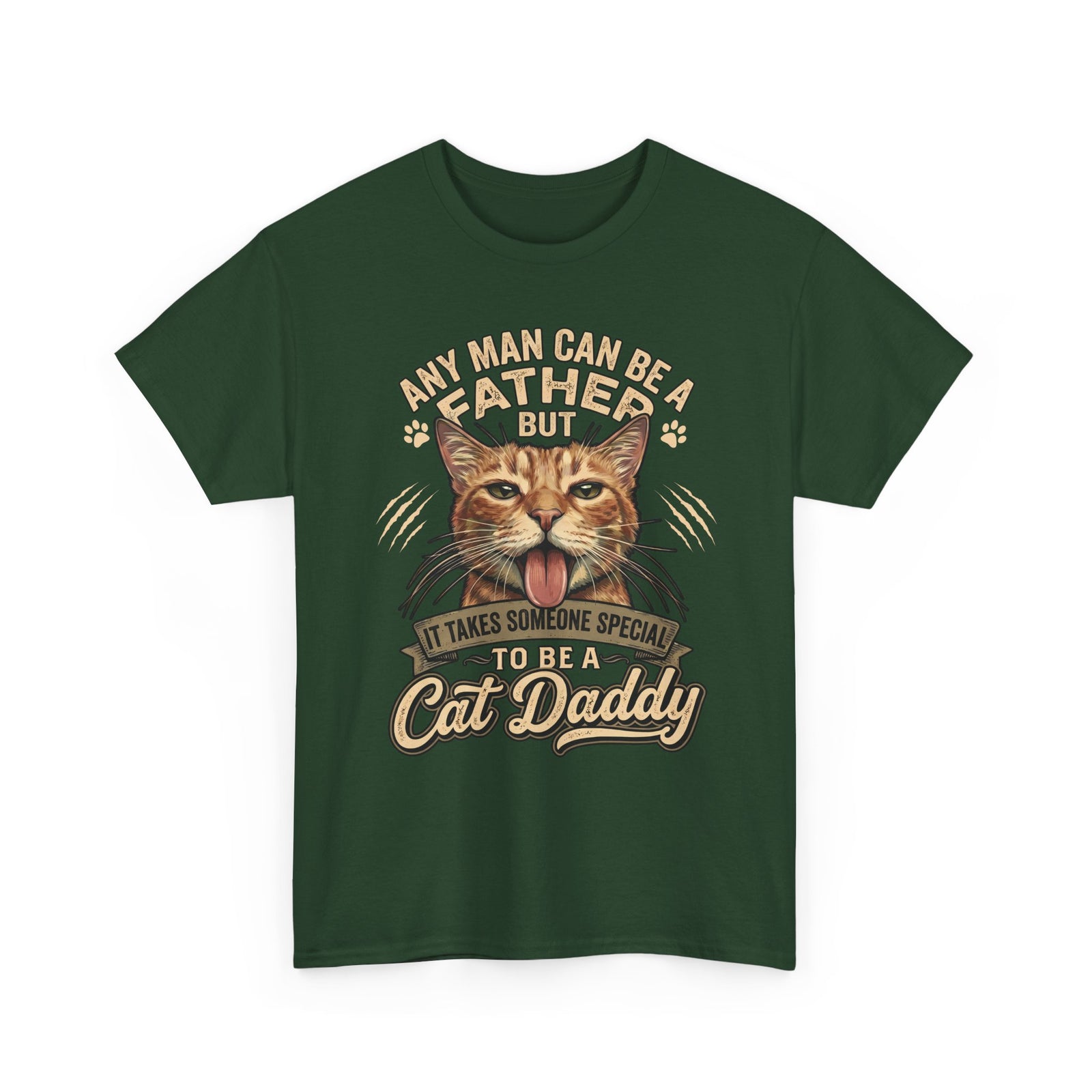 Cat Daddy Father's Day T-Shirt — Funny Orange Tabby Blep Graphic Tee