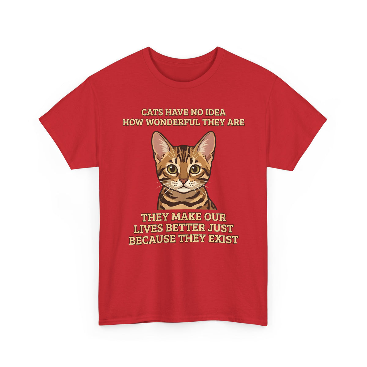 Whimsical "Cats Have No Idea How Wonderful They Are" Cat T-Shirt