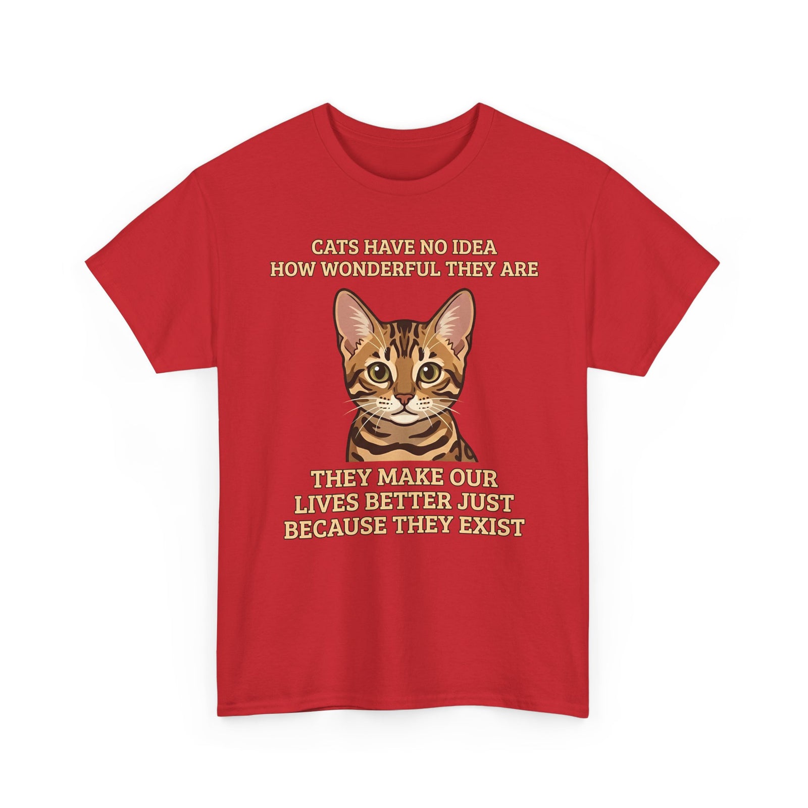 Whimsical "Cats Have No Idea How Wonderful They Are" Cat T-Shirt