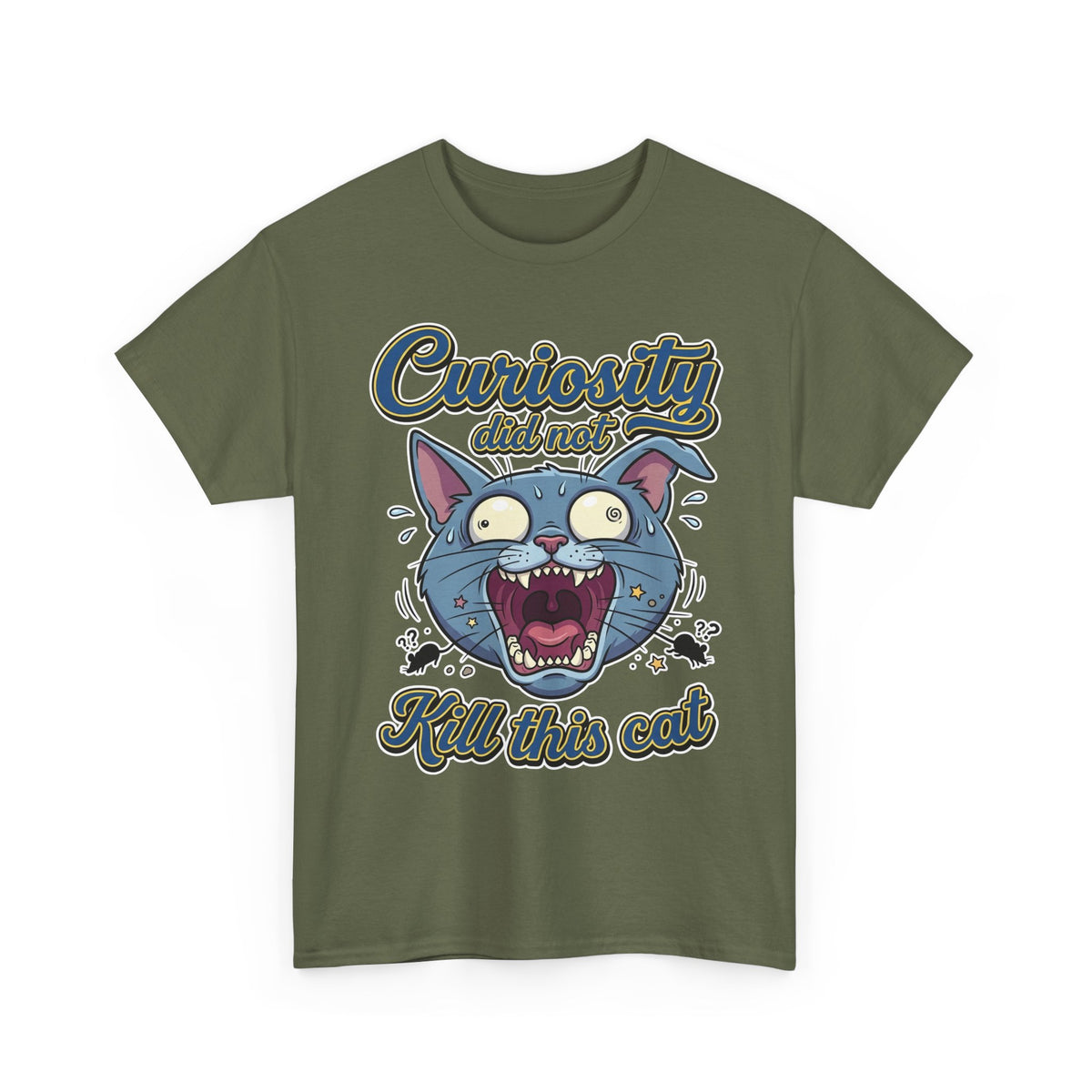 Curiosity Did Not Kill This Cat T-Shirt — Funny Panicking Cat Tee