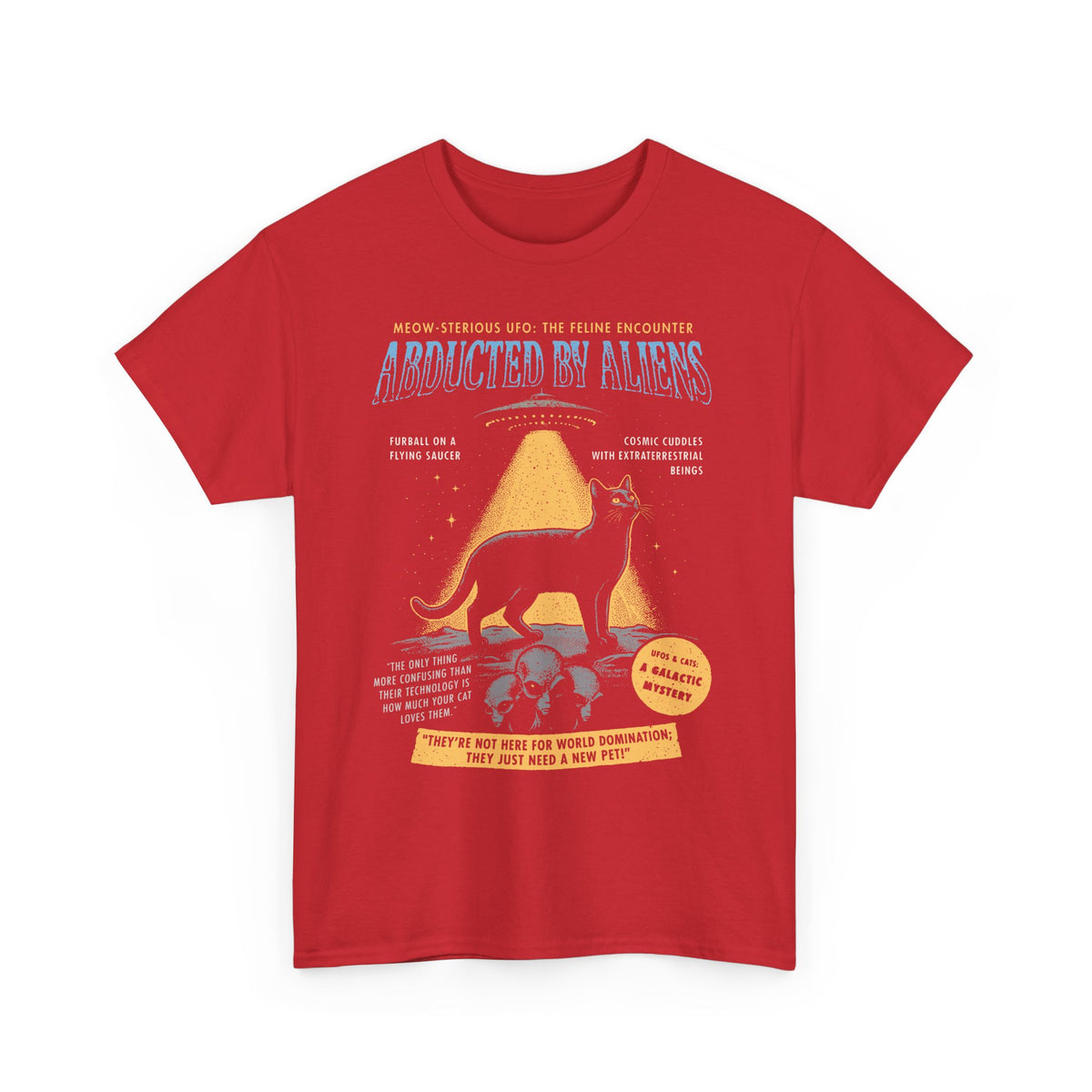 Abducted by Aliens Black Cat T-Shirt — Cute UFO Cat Tee